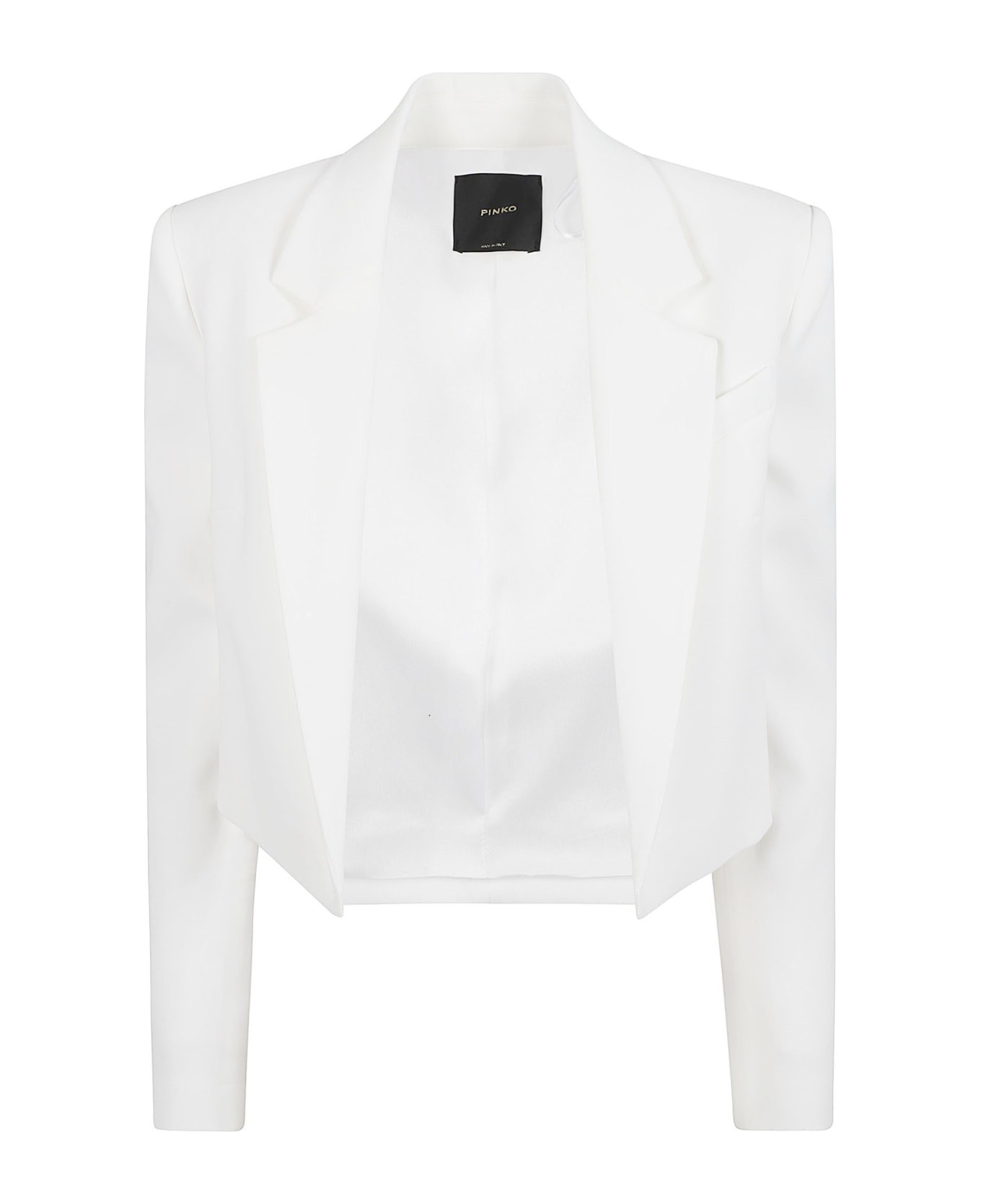 Pinko Cropped Sleeved Blazer - White