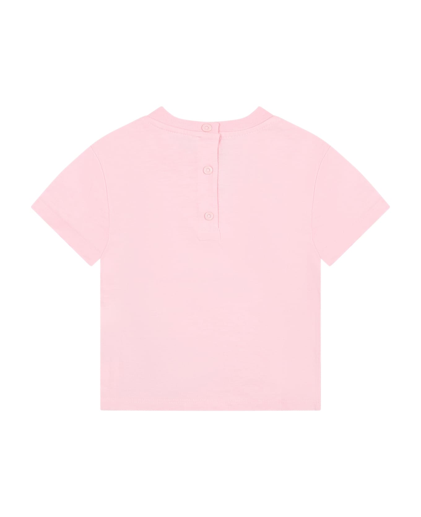 Fendi Pink T-shirt For Baby Girl With Ff - Pink