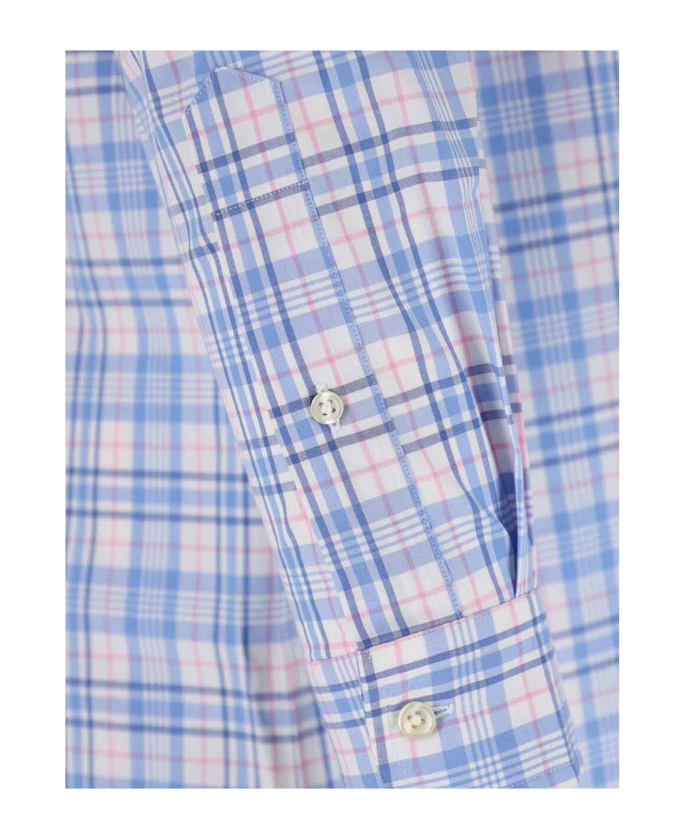 Polo Ralph Lauren Check Logo Shirt - Light Blue