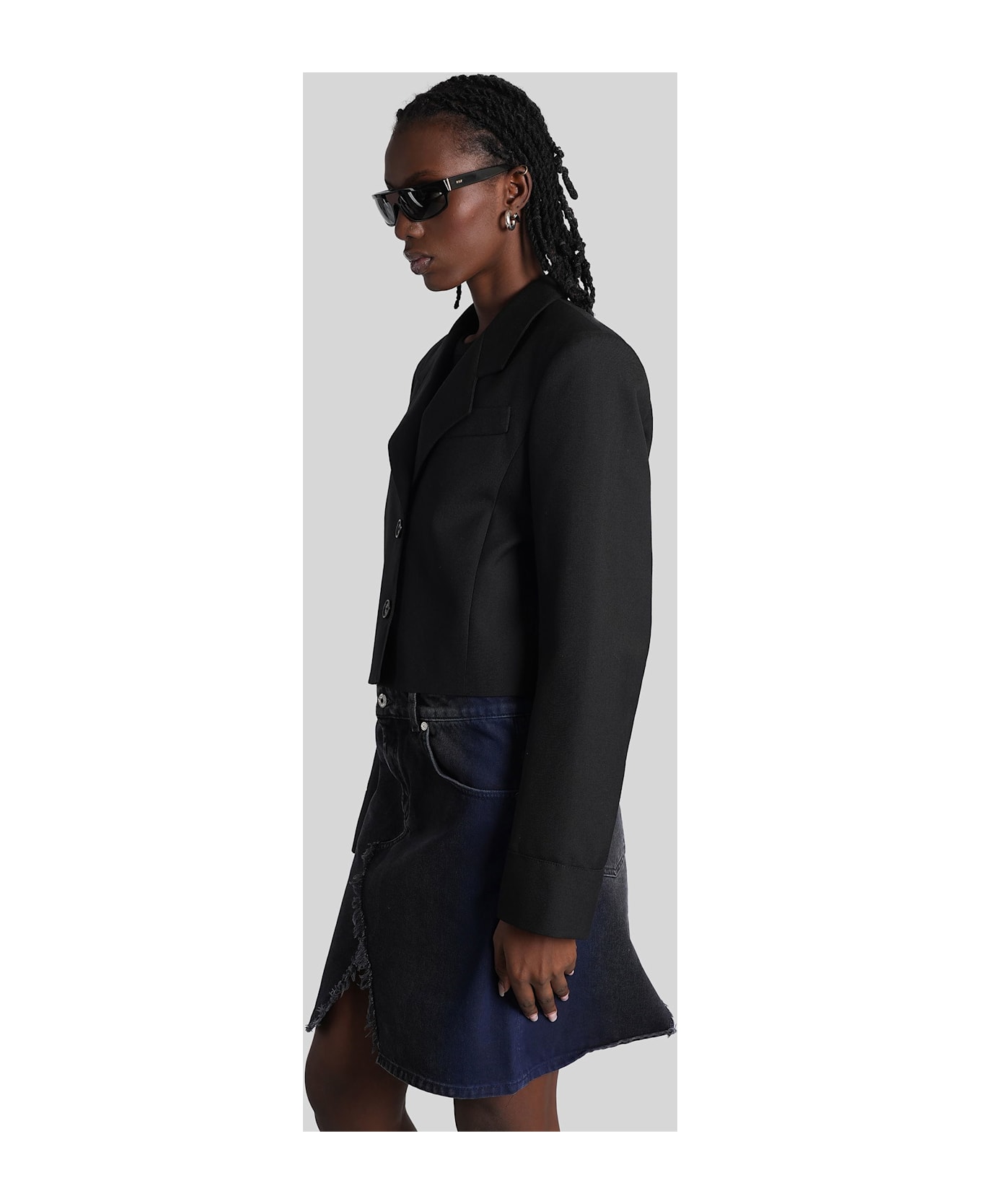 Off-White Blazer In Black Wool - black