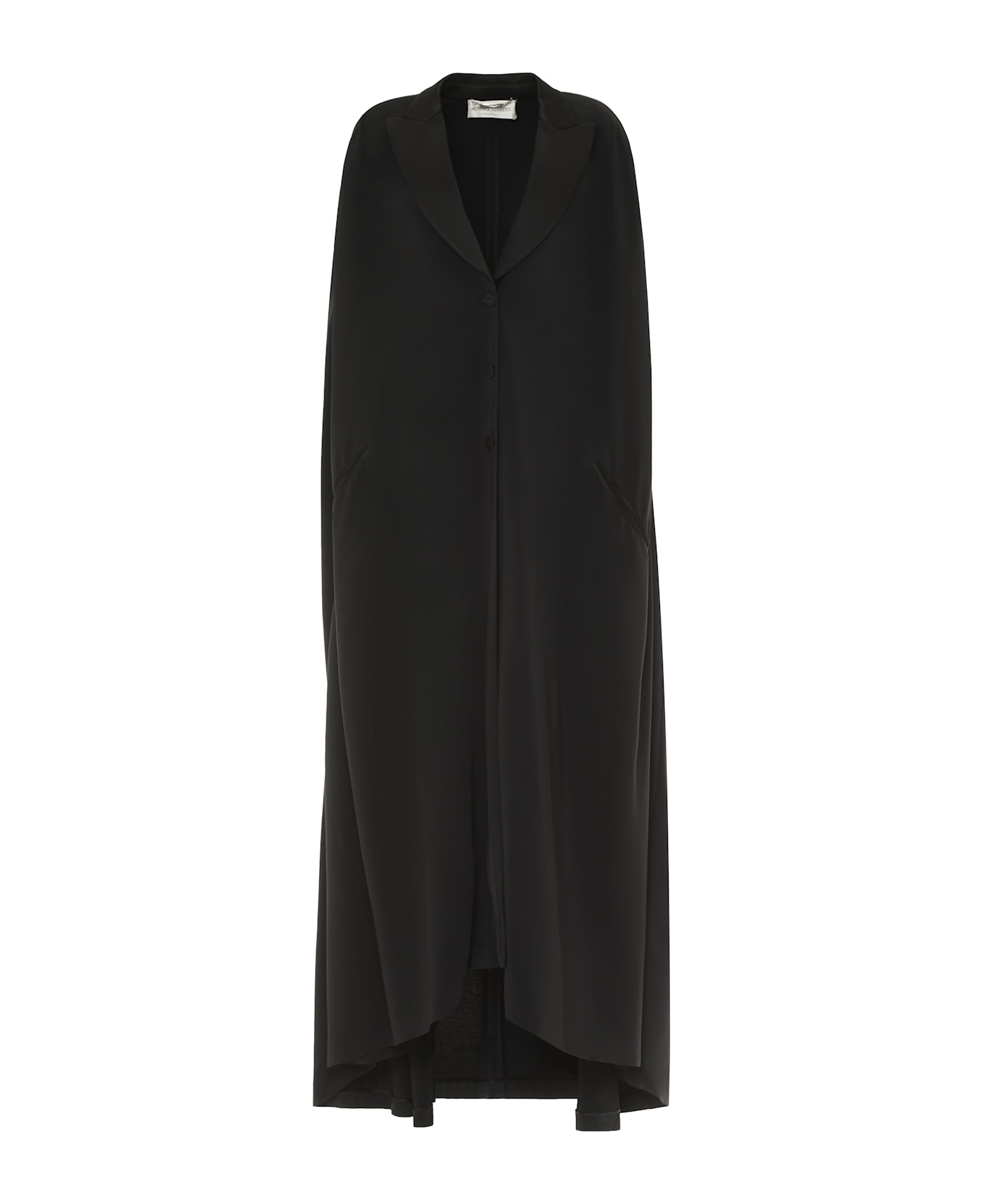 Alberta Ferretti Silk Cape - black