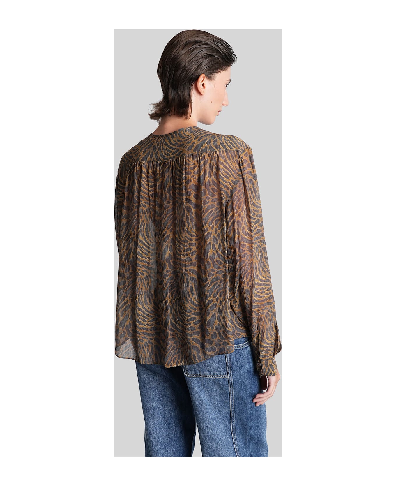 IRO Cyriel Blouse In Animalier Viscose - Animalier