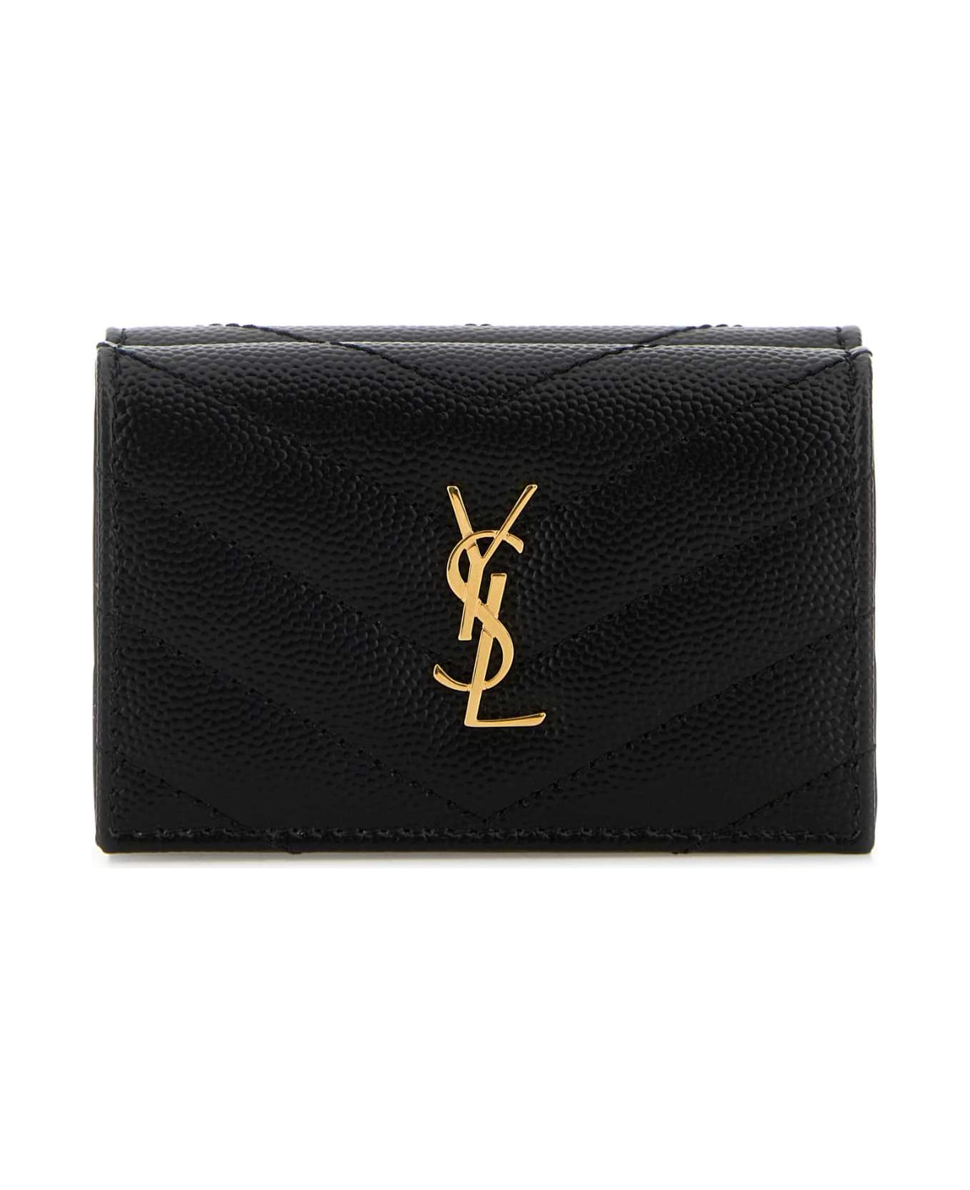 Saint Laurent Black Leather Wallet - 1000