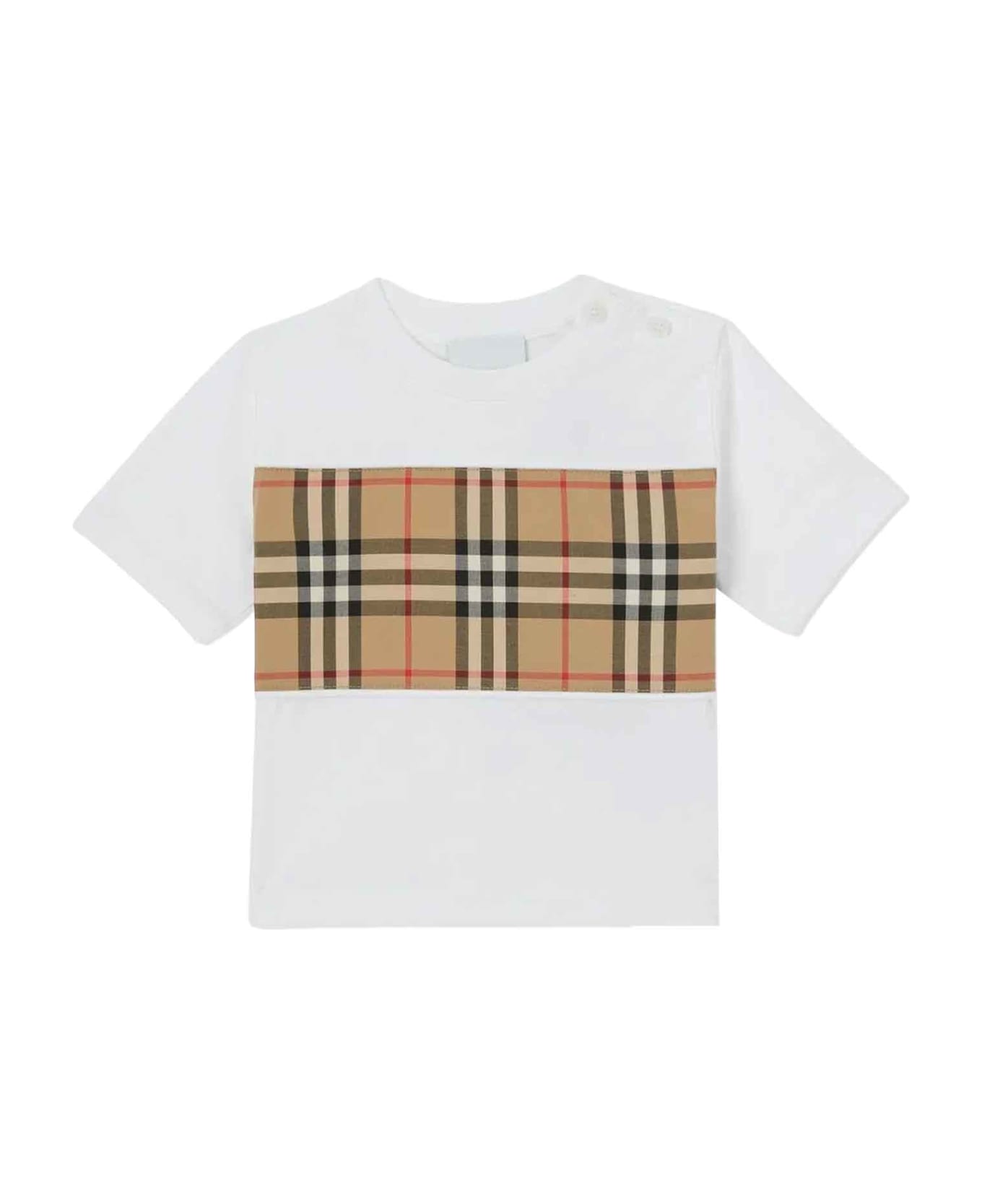 Burberry White T-shirt Baby Girl - White Tシャツ＆ポロシャツ