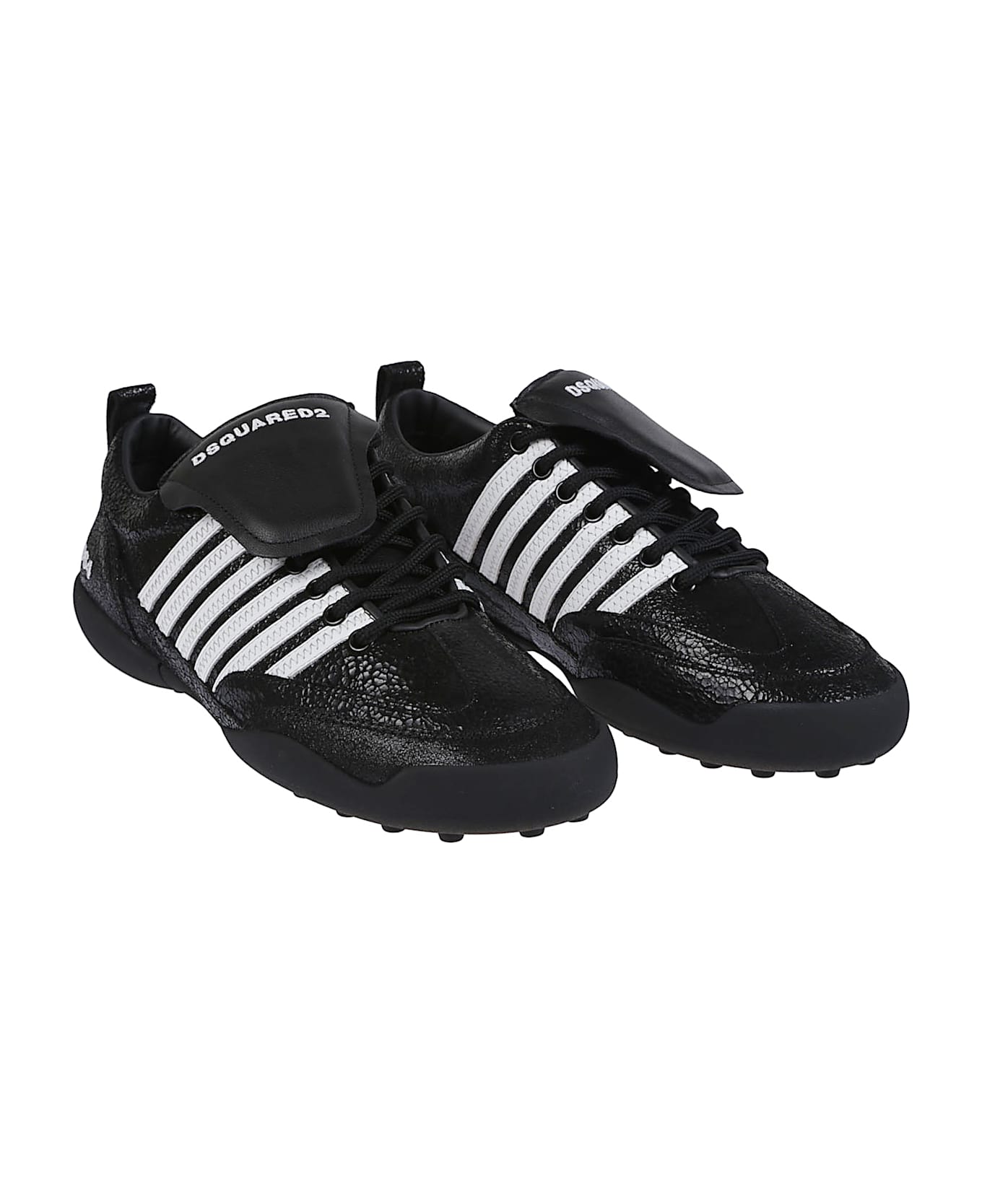 Dsquared2 Soccer Lace-up Low Top Sneakers - Nero/bianco