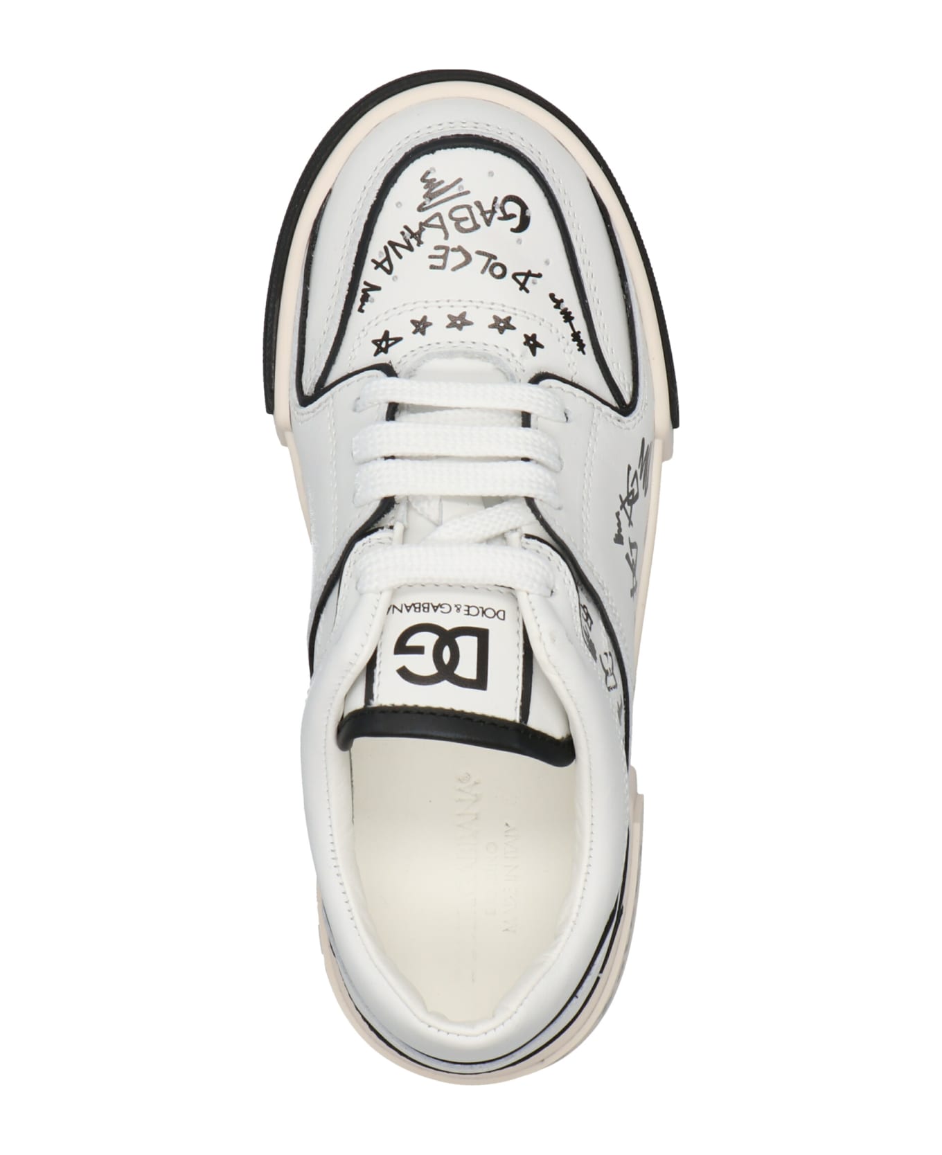 Dolce & Gabbana Logo Print Sneakers - White/Black