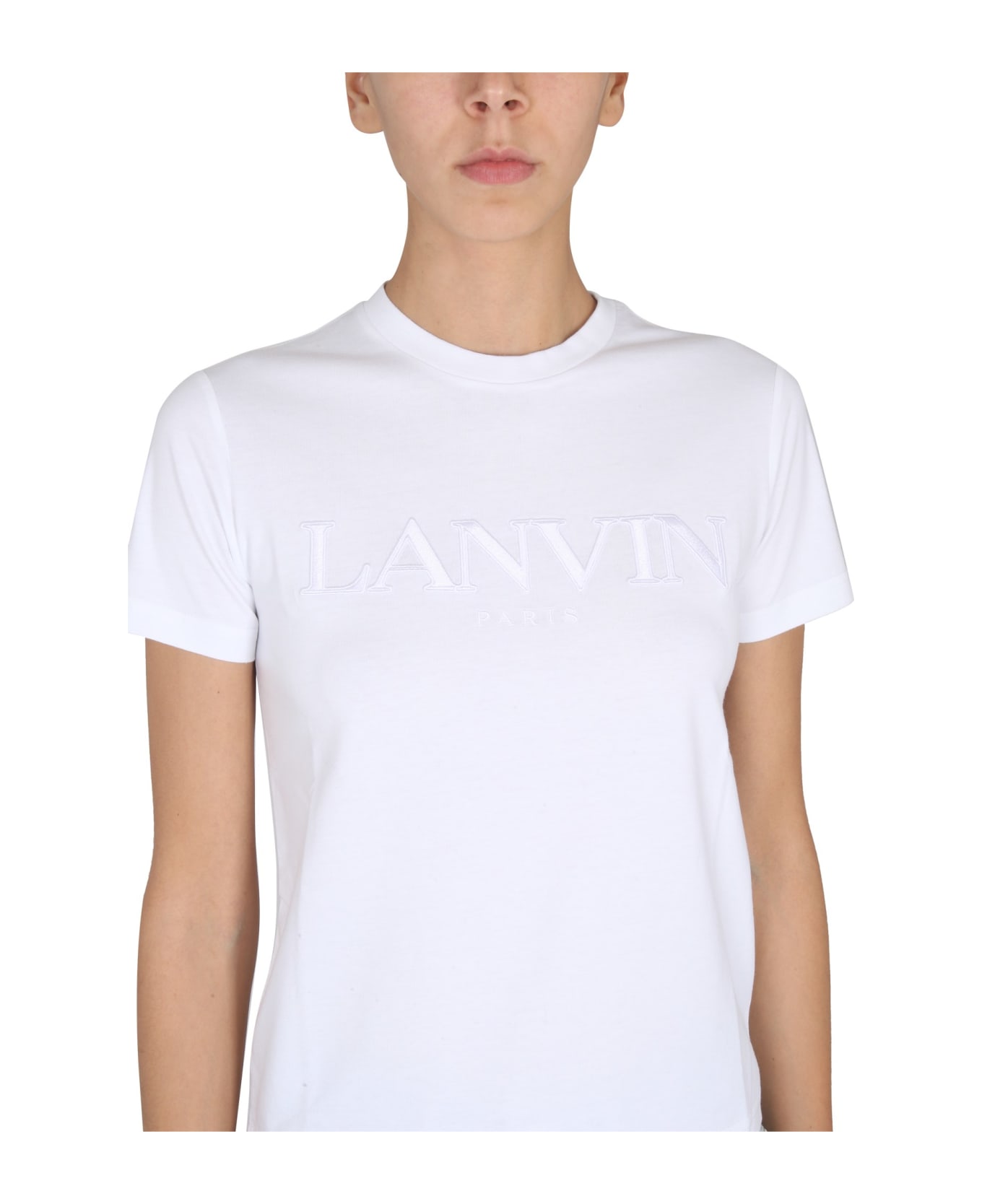 Lanvin T-shirt With Embroidered Logo - BIANCO
