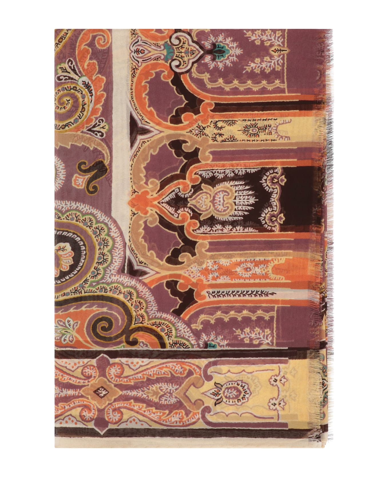 Etro Printed Silk Scarf - Beige