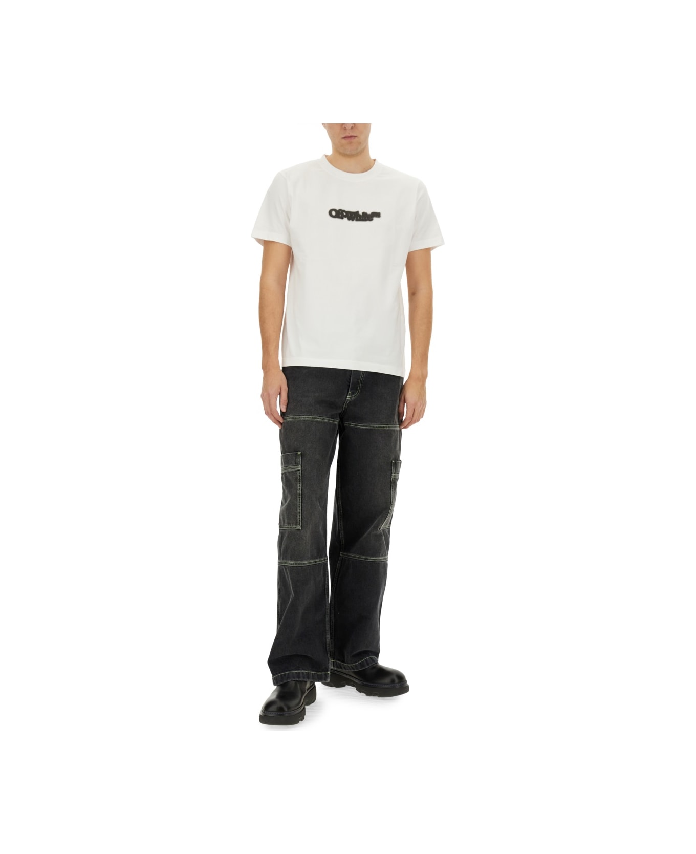 Off-White Cargo Jeans - BLACK