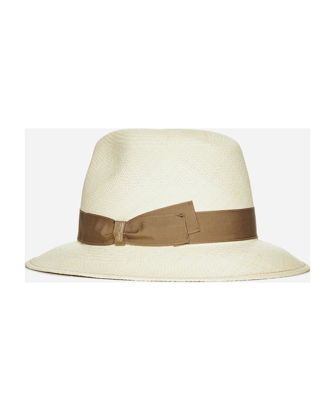 Borsalino Quito Mid Brim Panama Hat - Brown 帽子