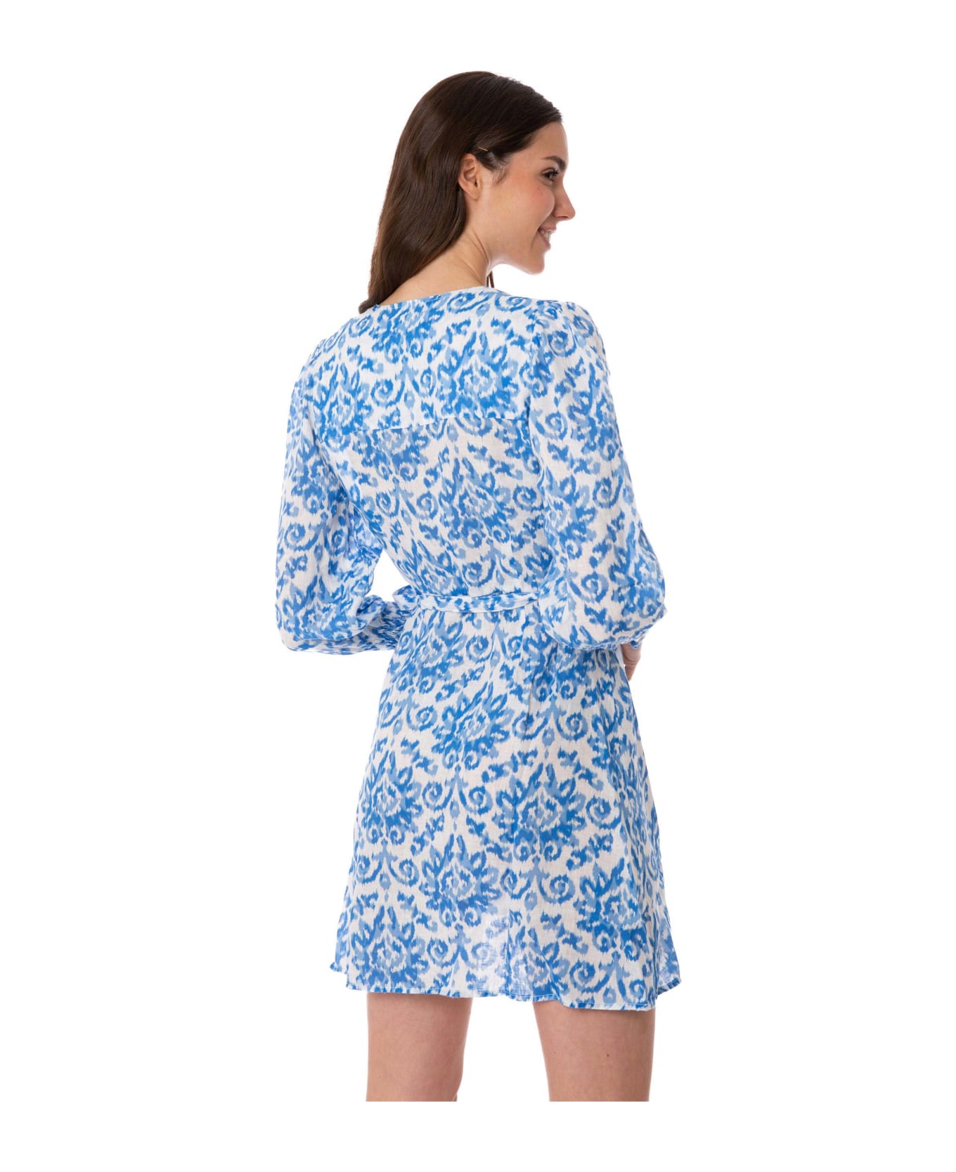 MC2 Saint Barth Linen Short Dress - BLUE