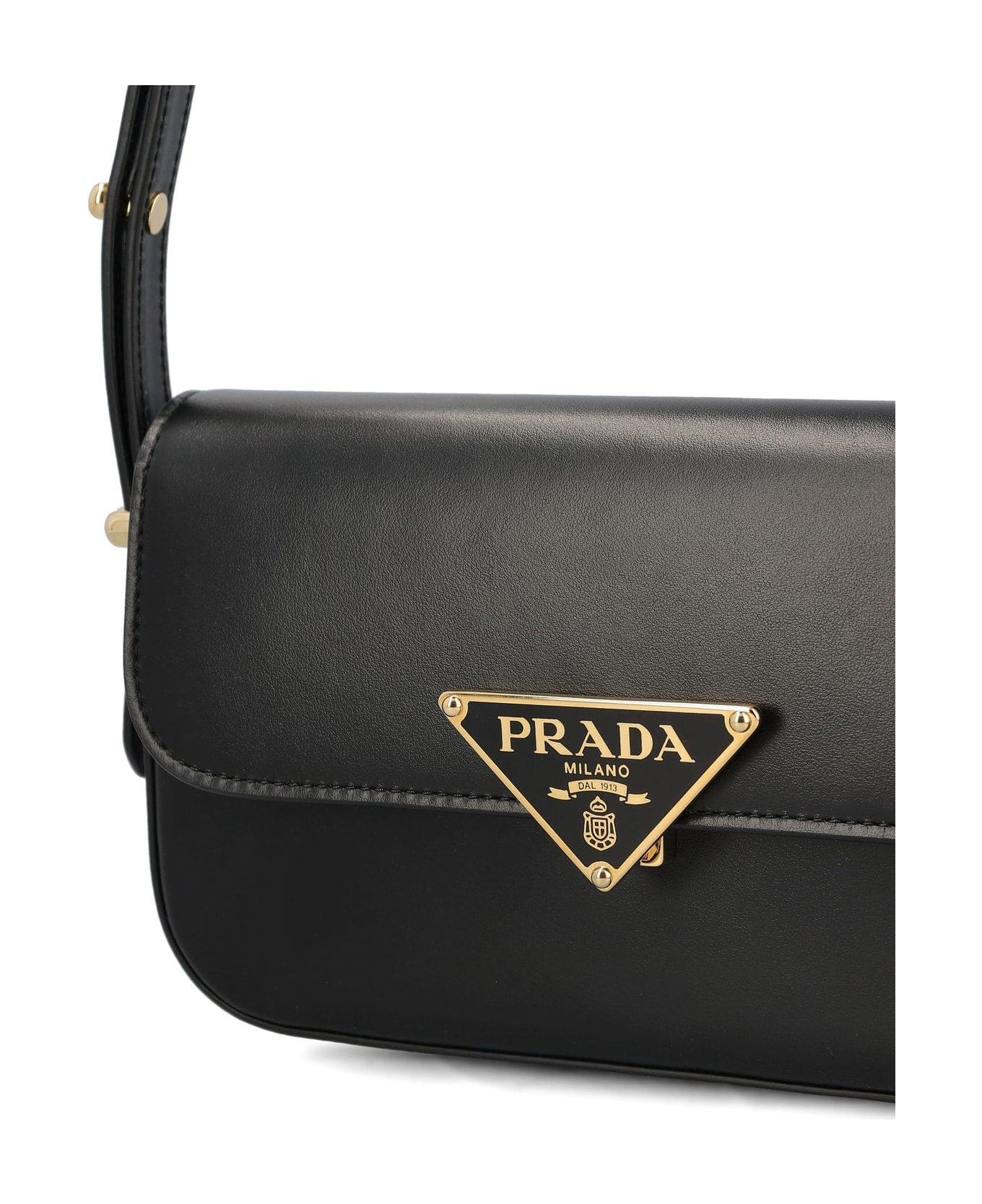 Prada Triangle-logo Flap Shoulder Bag - Nero