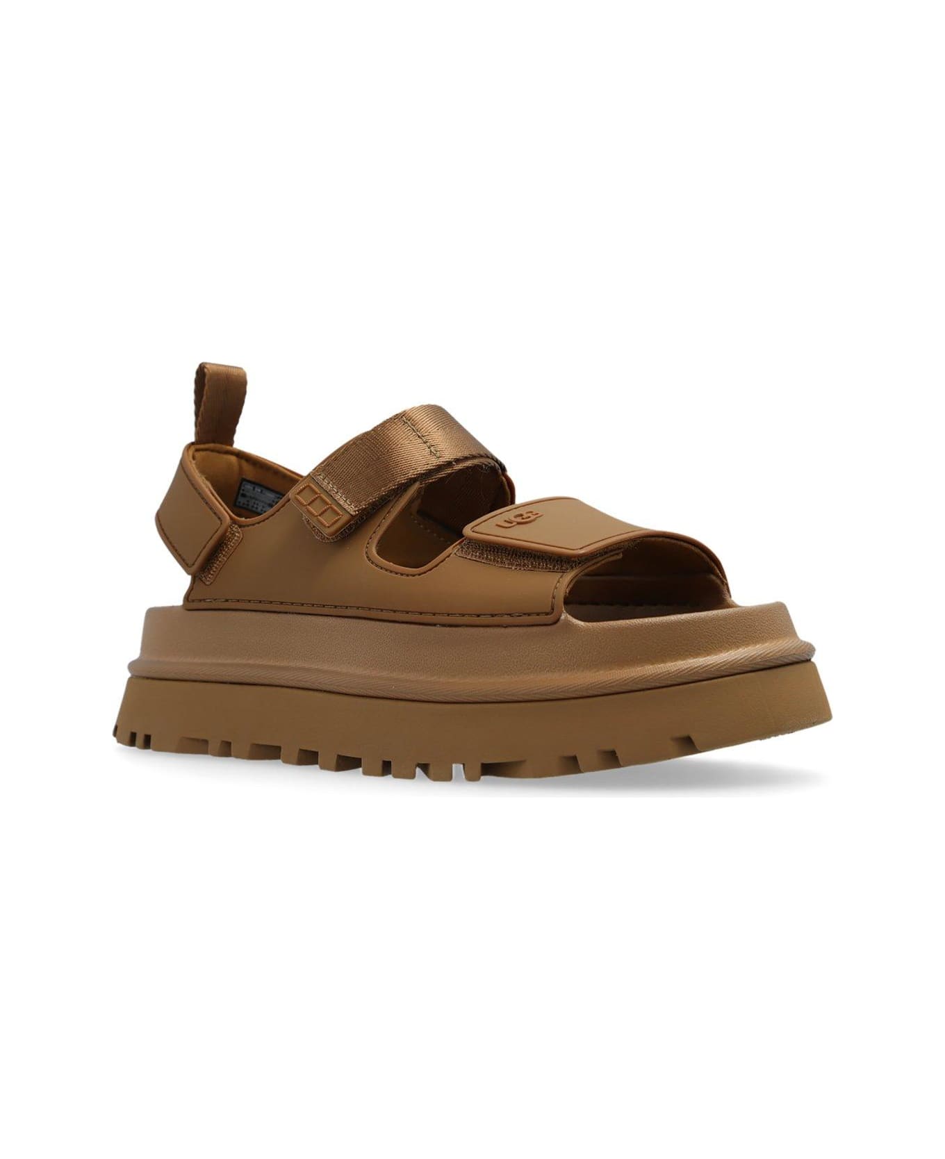 UGG Golden Glow Logo-embossed Touch-strap Sandals - Brown