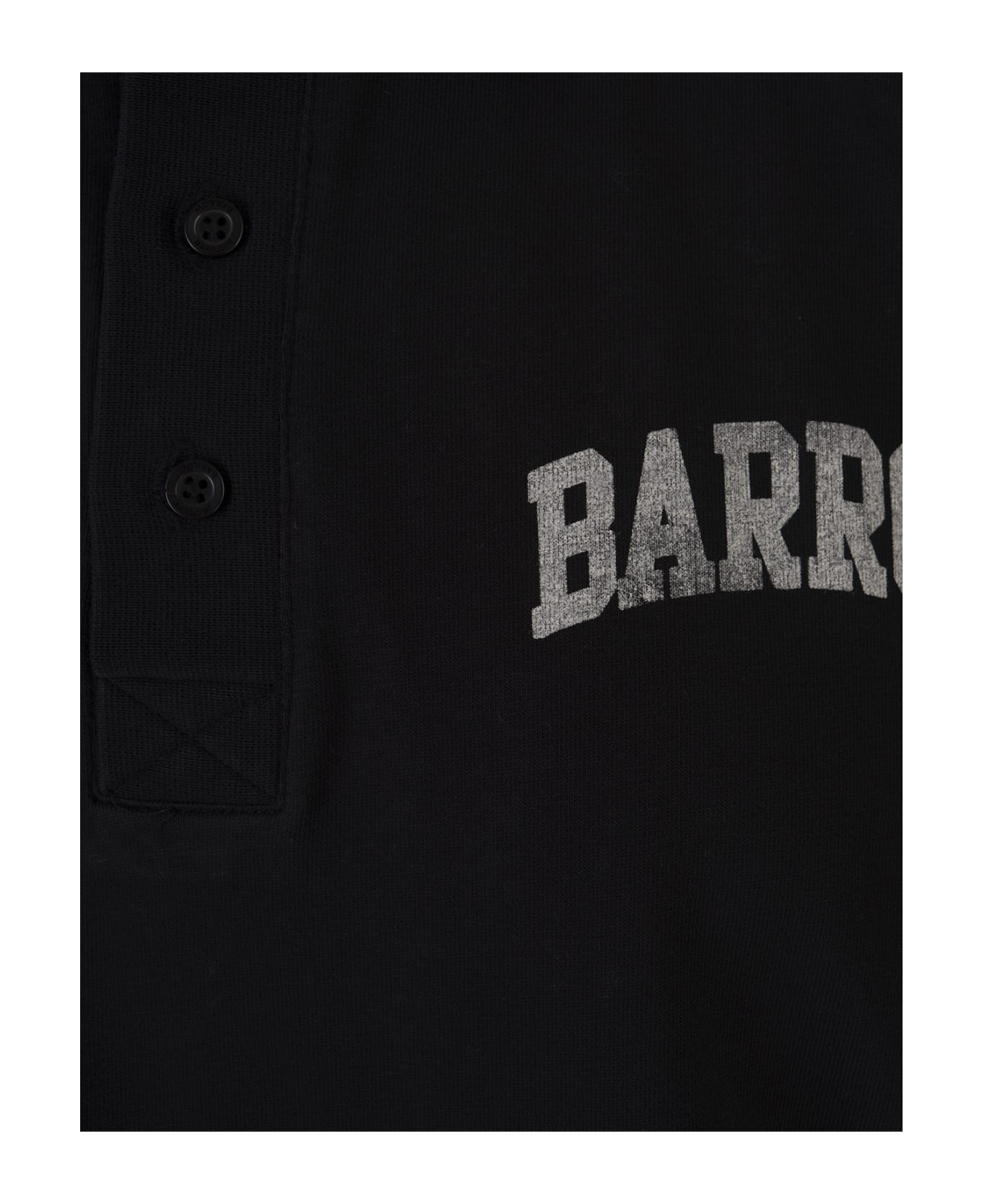Barrow Black Polo Shirt With Logo And Smile - Black