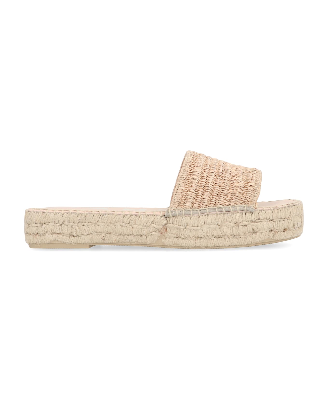 Manebi Raffia Slides - Beige