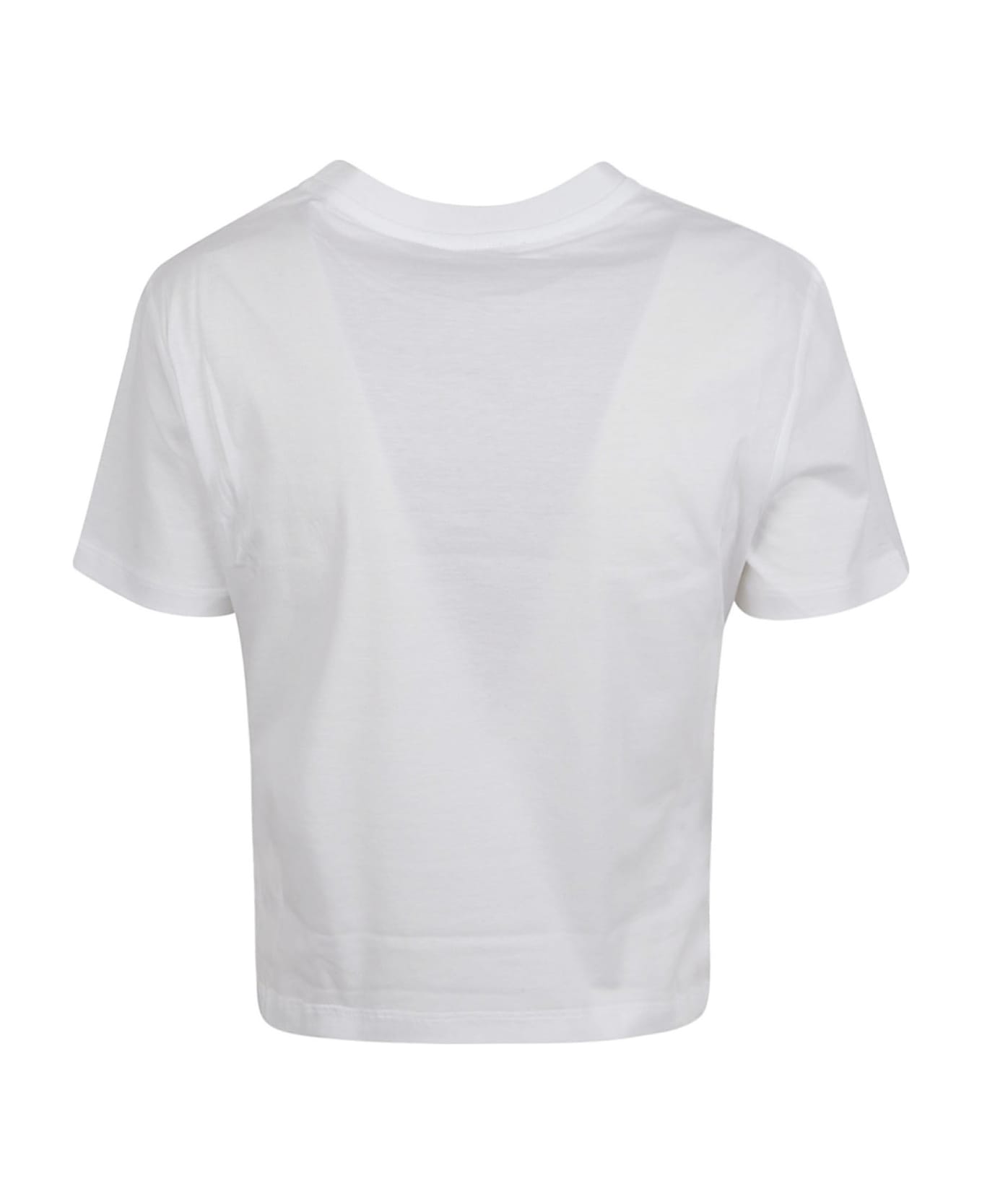 Miu Miu Logo Cropped T-shirt - White