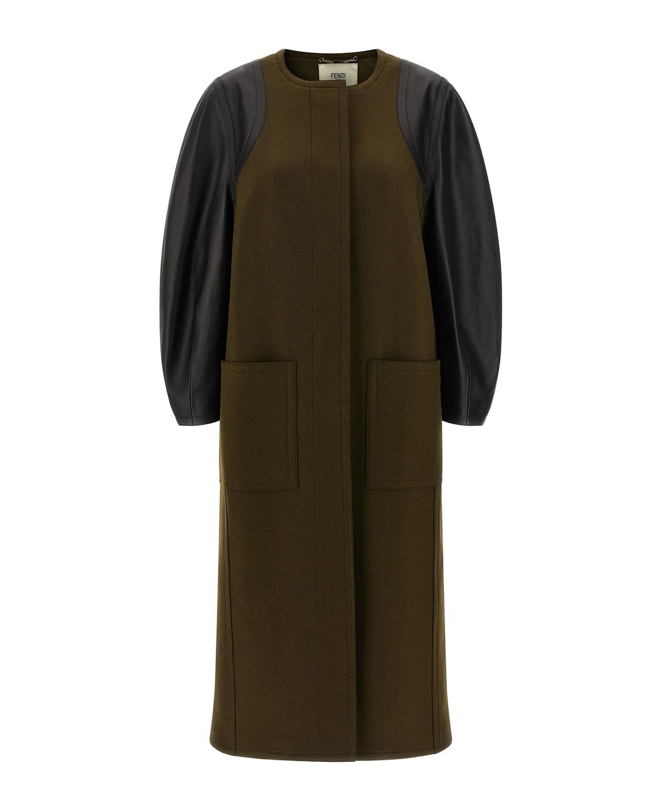 Fendi 
wool Felt
 Coat - GREEN