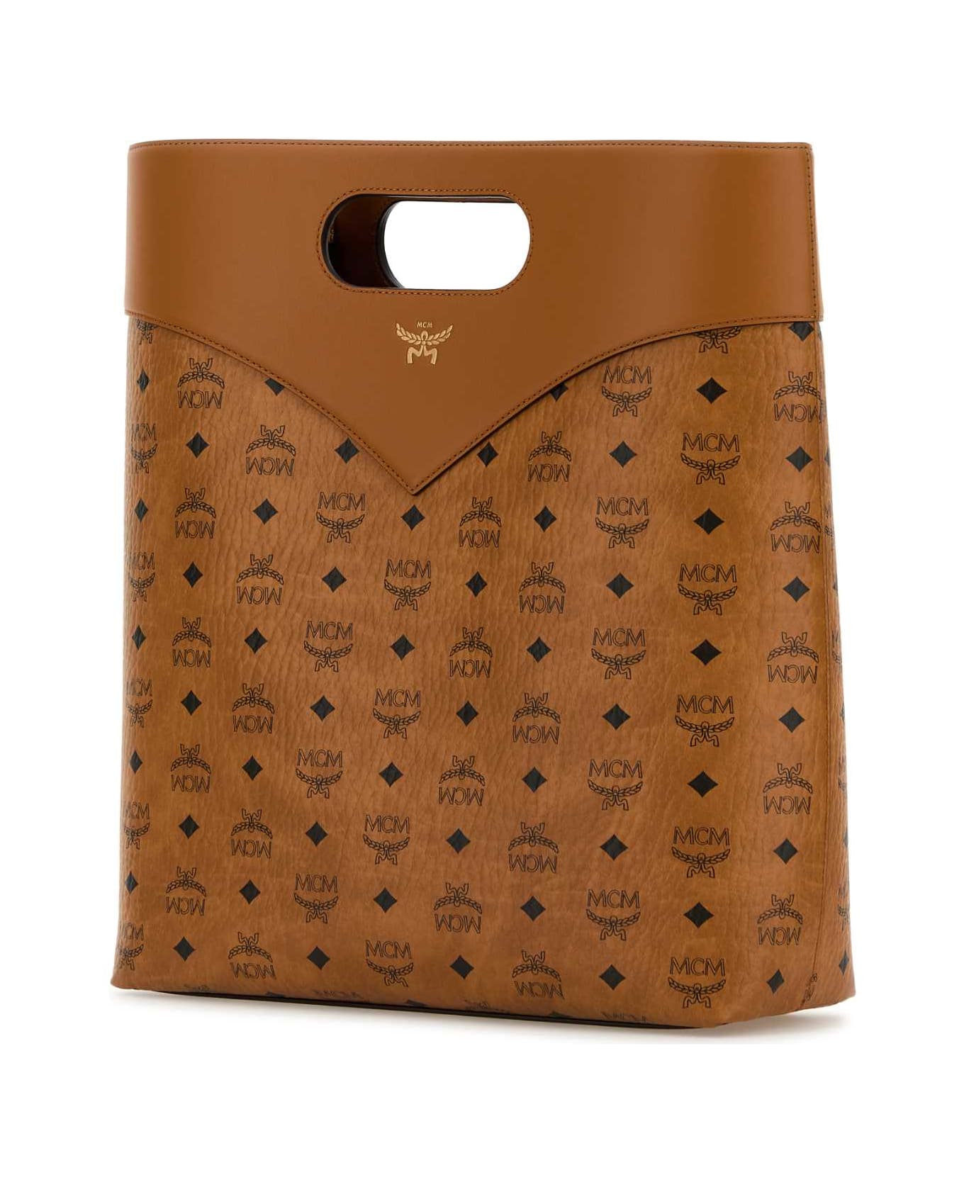 MCM Printed Canvas Shopping Bag - COGNAC