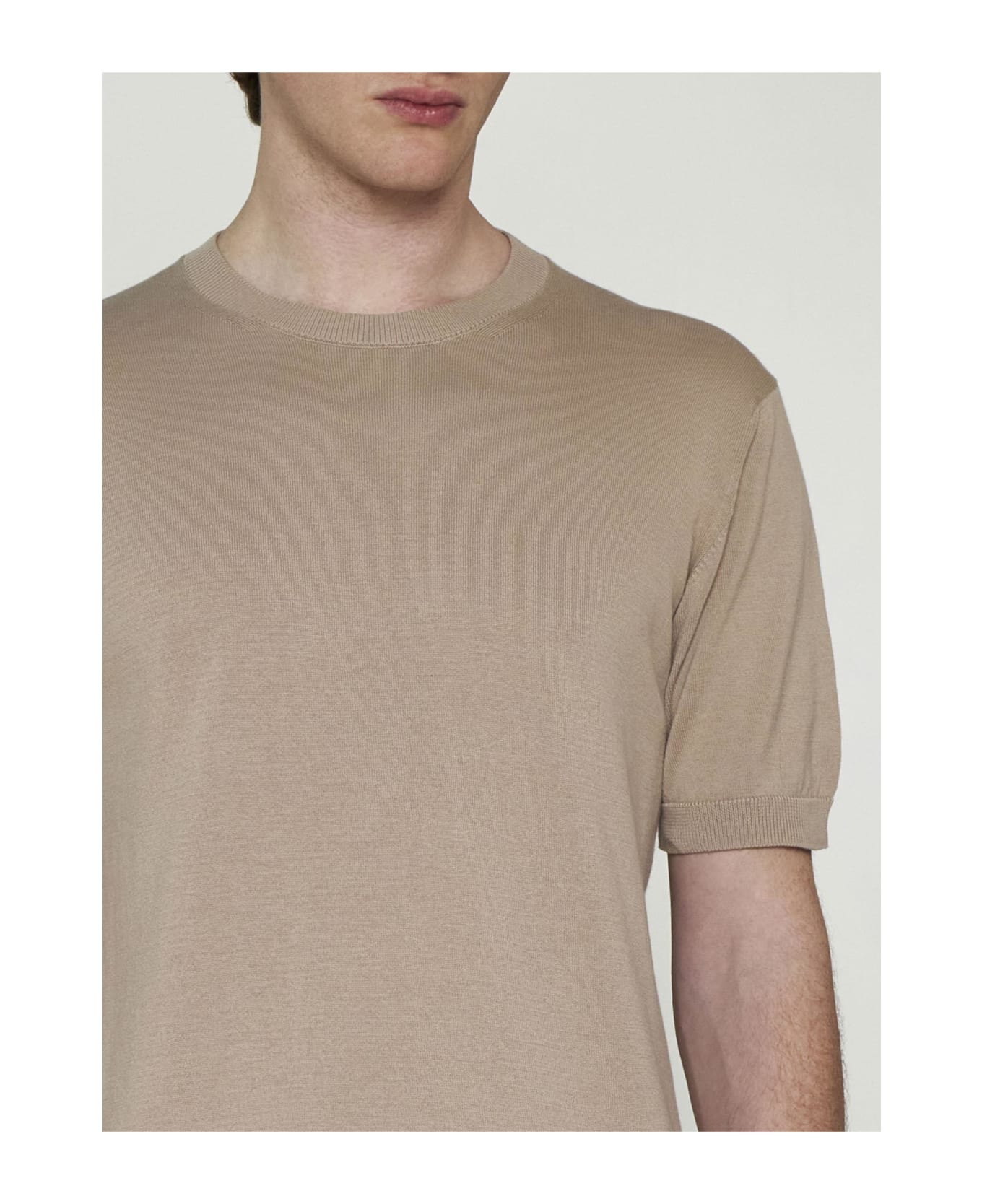 Tagliatore Knit Cotton T-shirt - Taupe