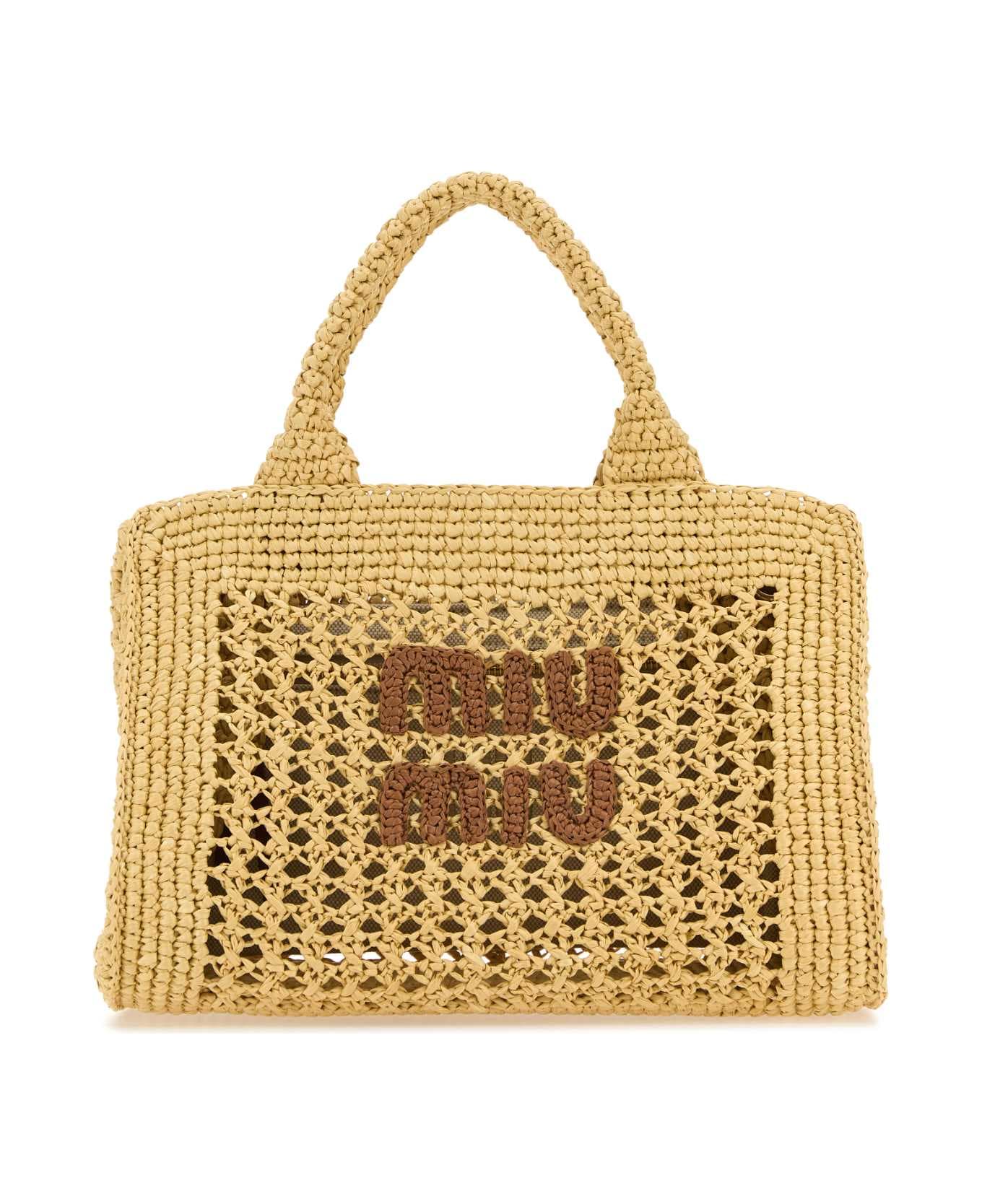 Miu Miu Beige Crochet Handbag - NATURALECOGNAC