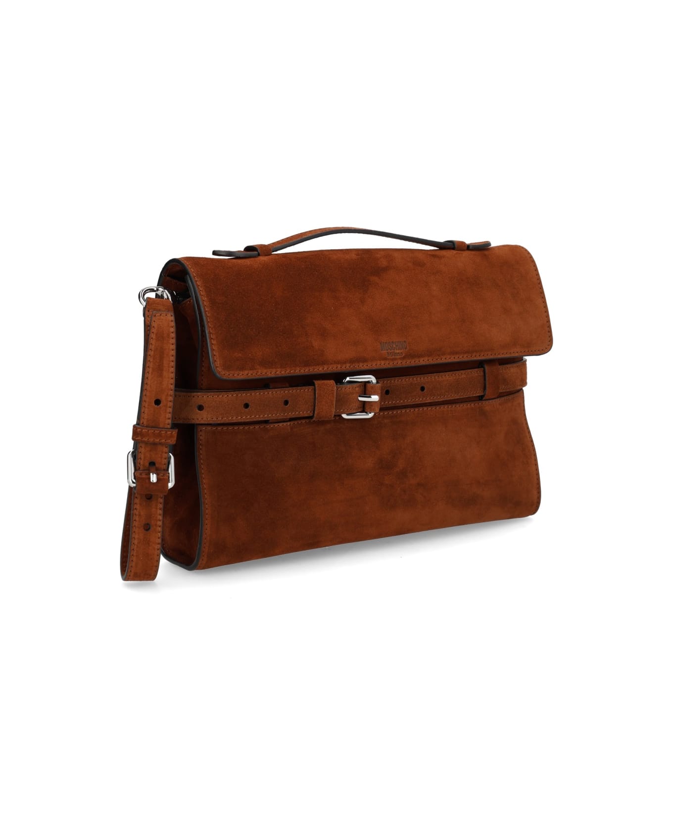 Moschino Leather Bag. - BROWN