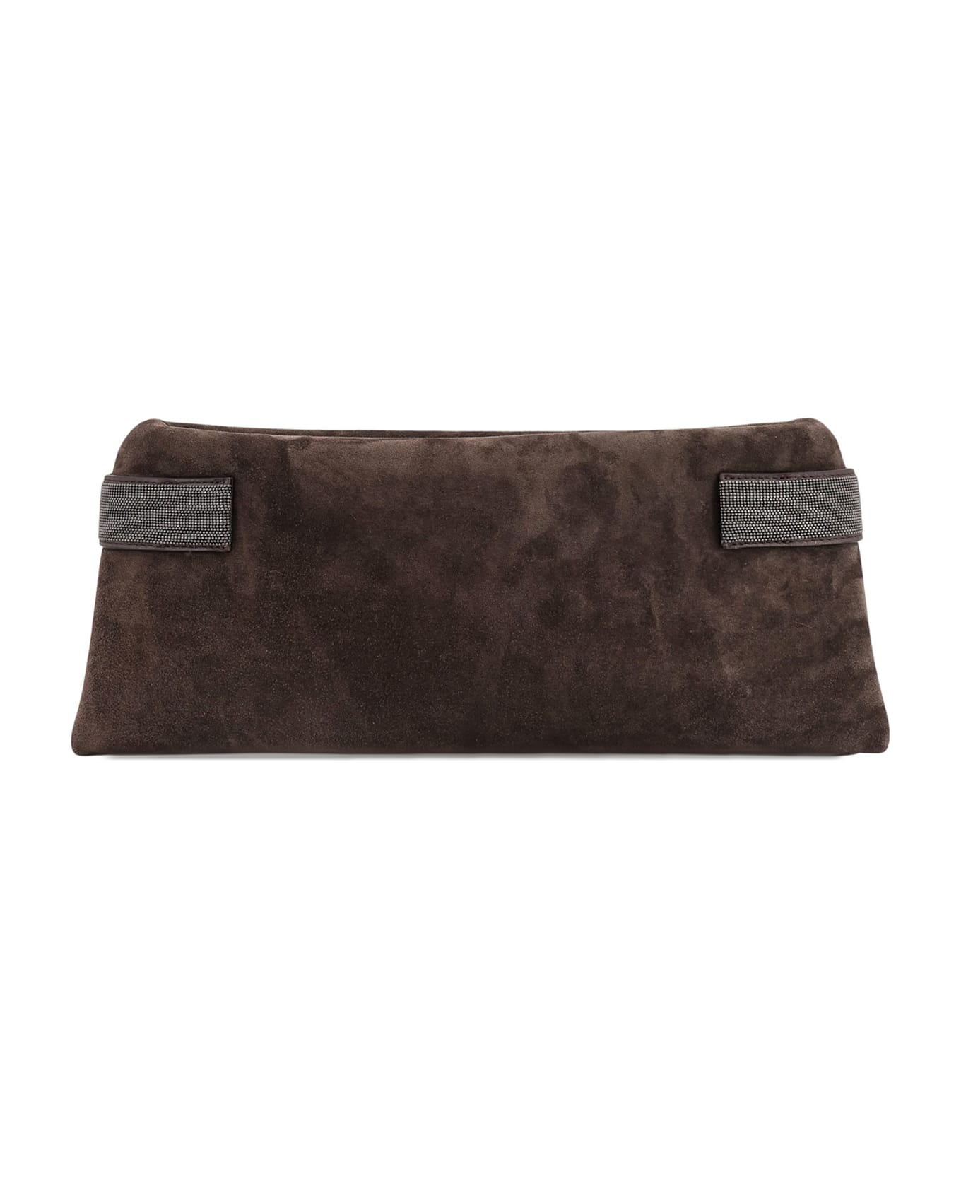 Brunello Cucinelli Suede Pochette With Monili Detail - Corvino