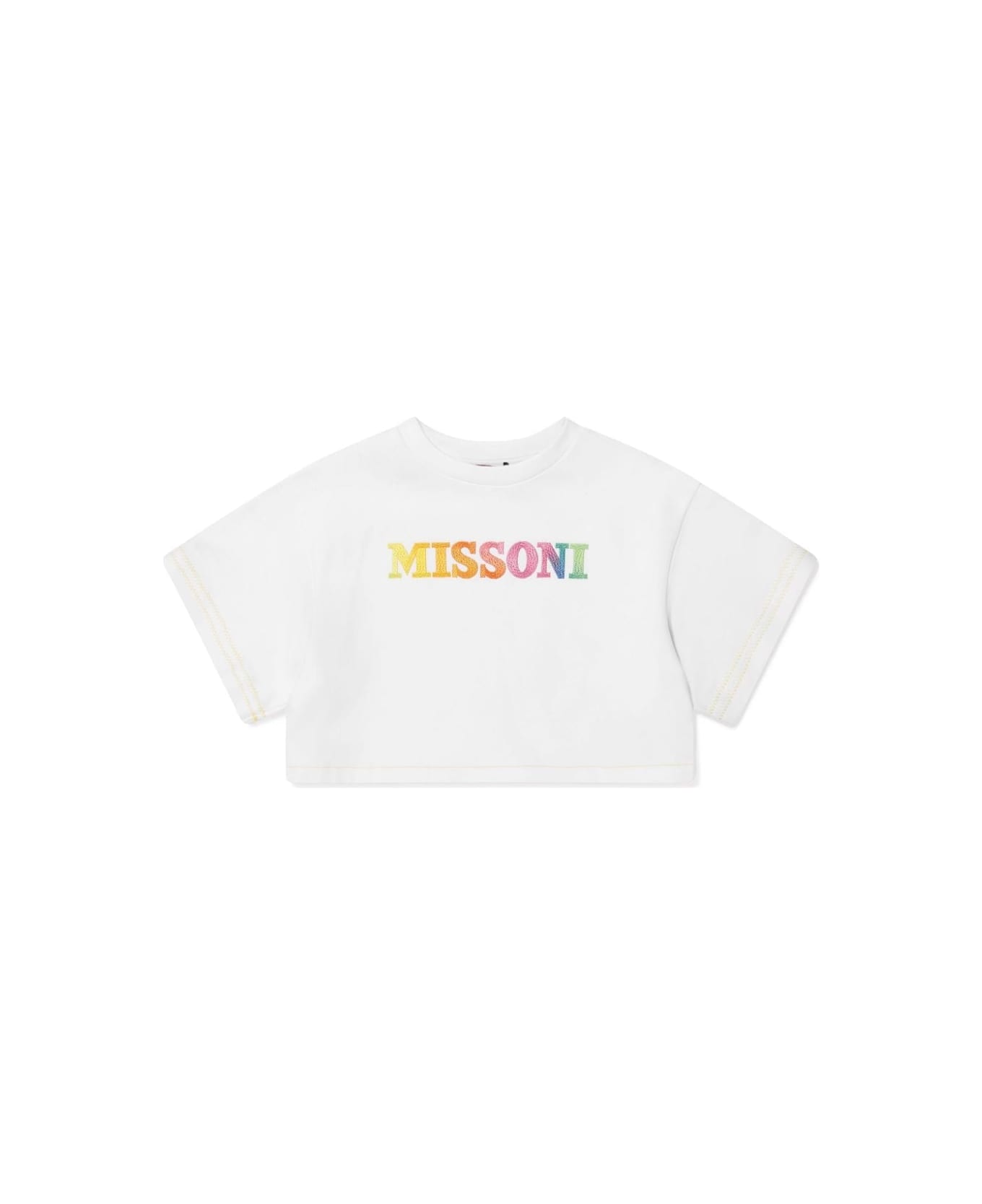 Missoni Kids T-shirt Con Logo - White ニットウェア＆スウェットシャツ