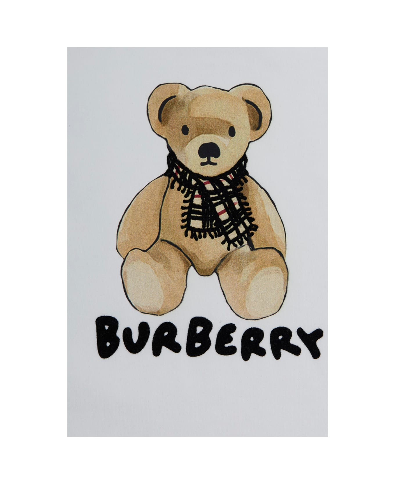 Burberry White Crewneck T-shirt With Logo Print On The Front In Cotton Boy - White