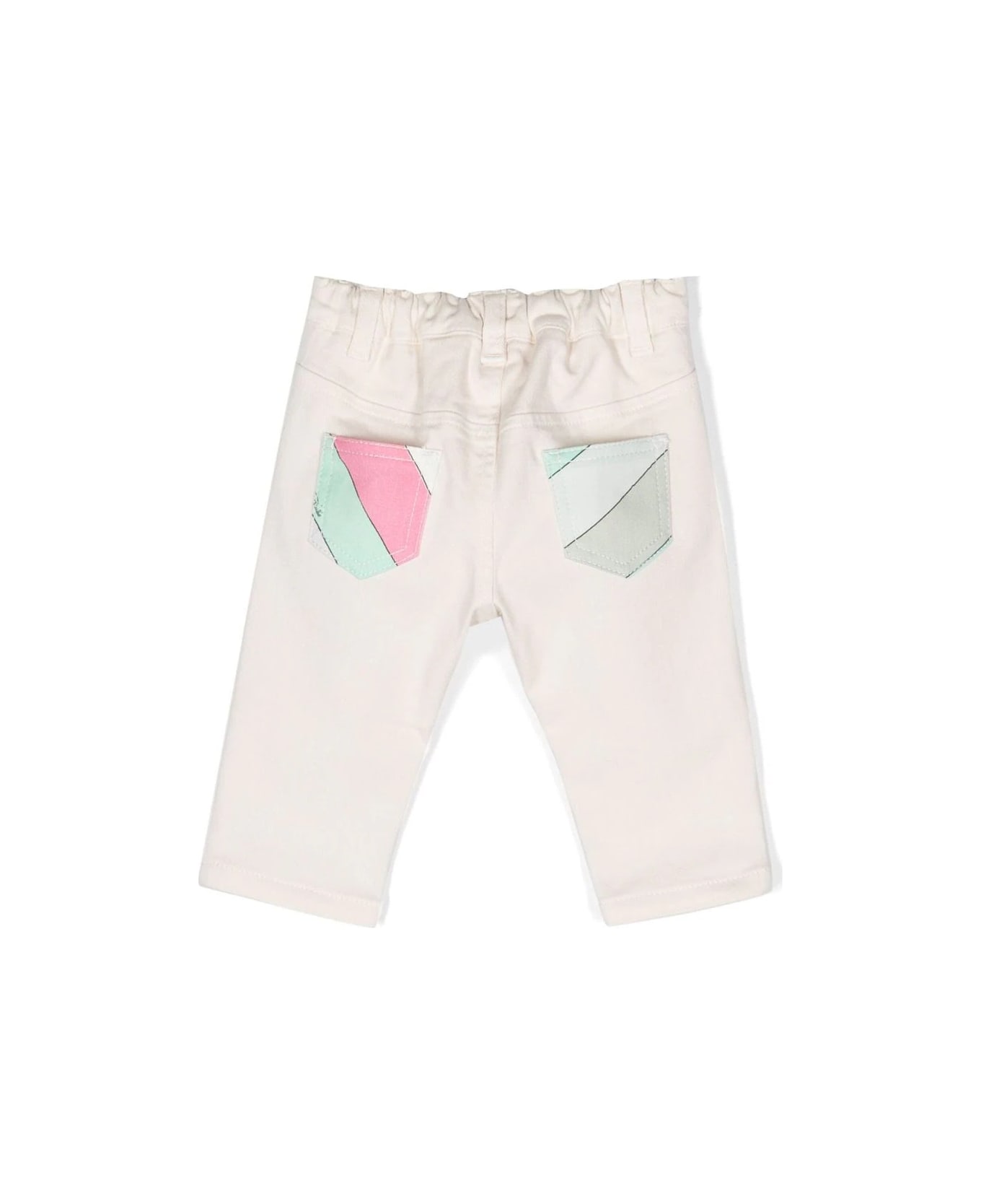 Pucci White Jeans With Pastel Iride Print - Bianco
