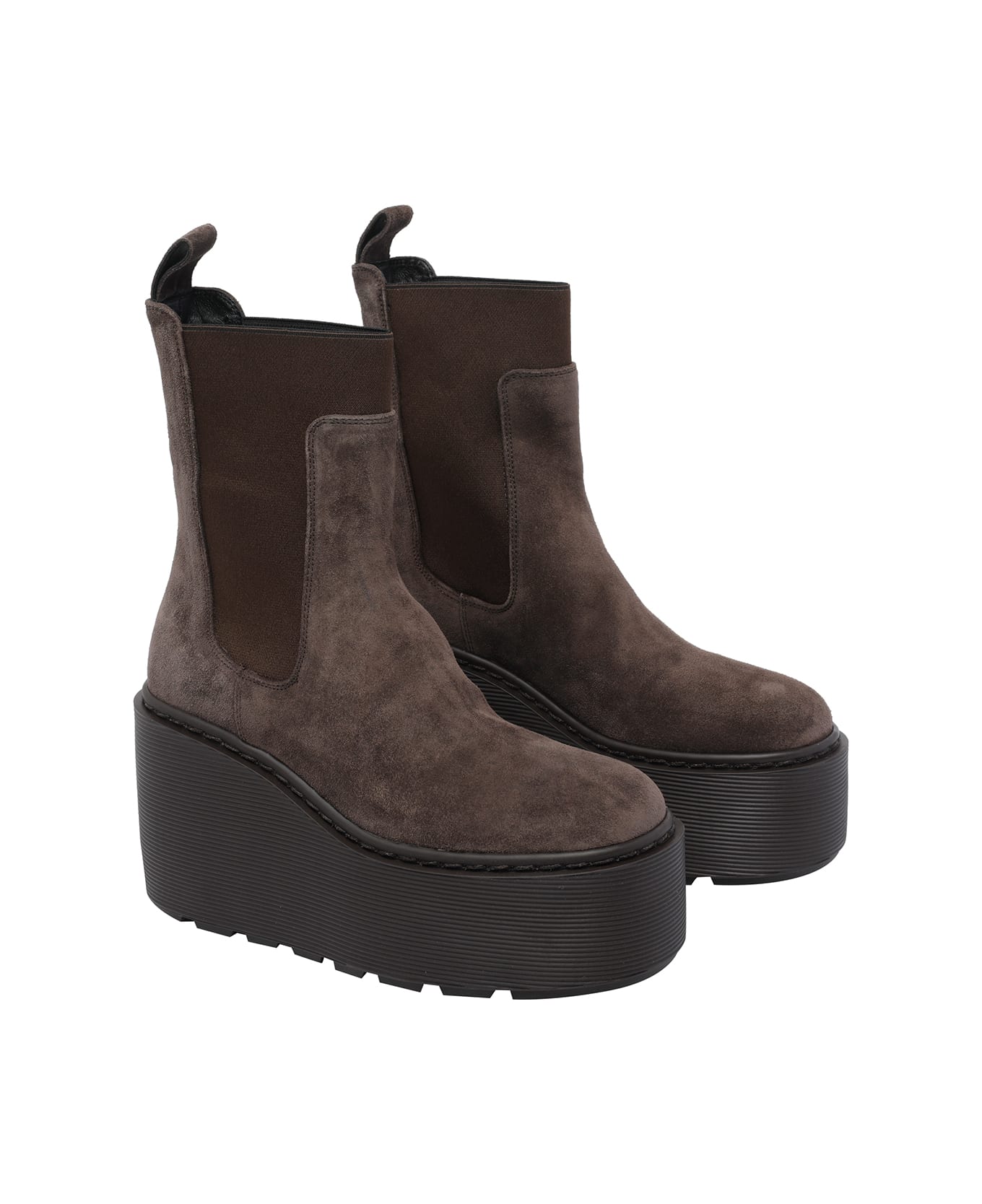 Vic Matié F20 Wedge Stripy Bootie - Brown