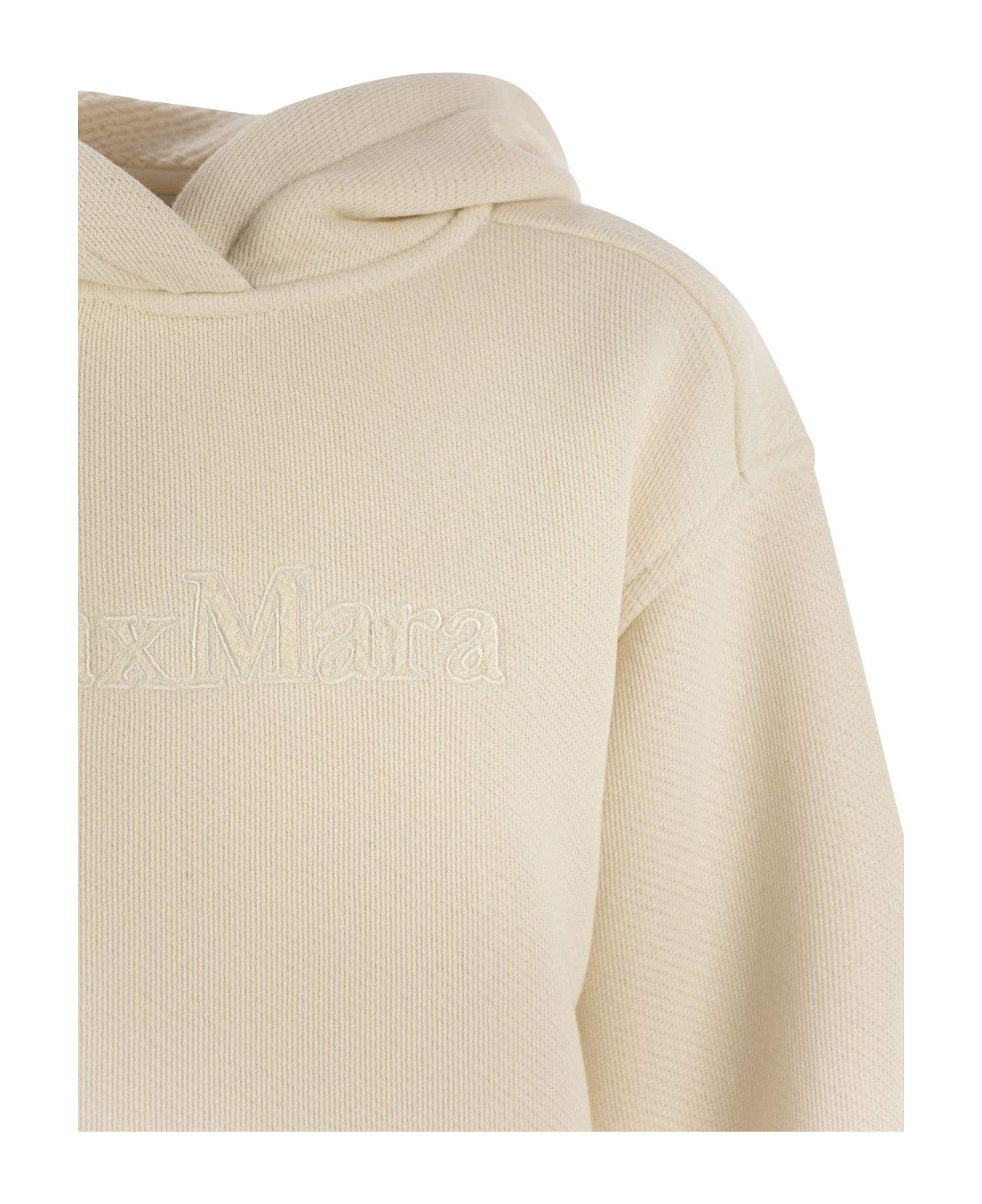 Max Mara Gary Logo Embroidered Hoodie - Bianco