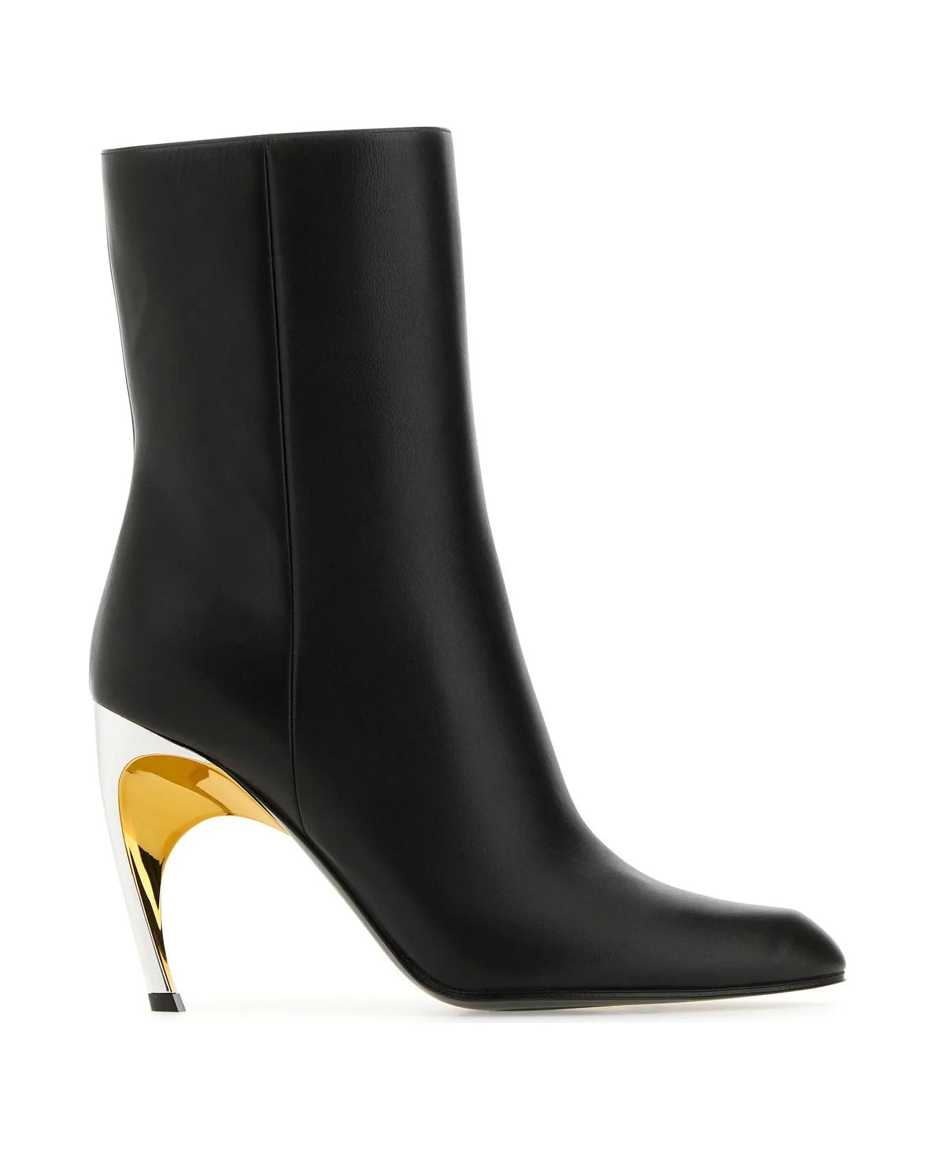 Alexander McQueen Armadillo Ankle Boots - Black/silver/gold