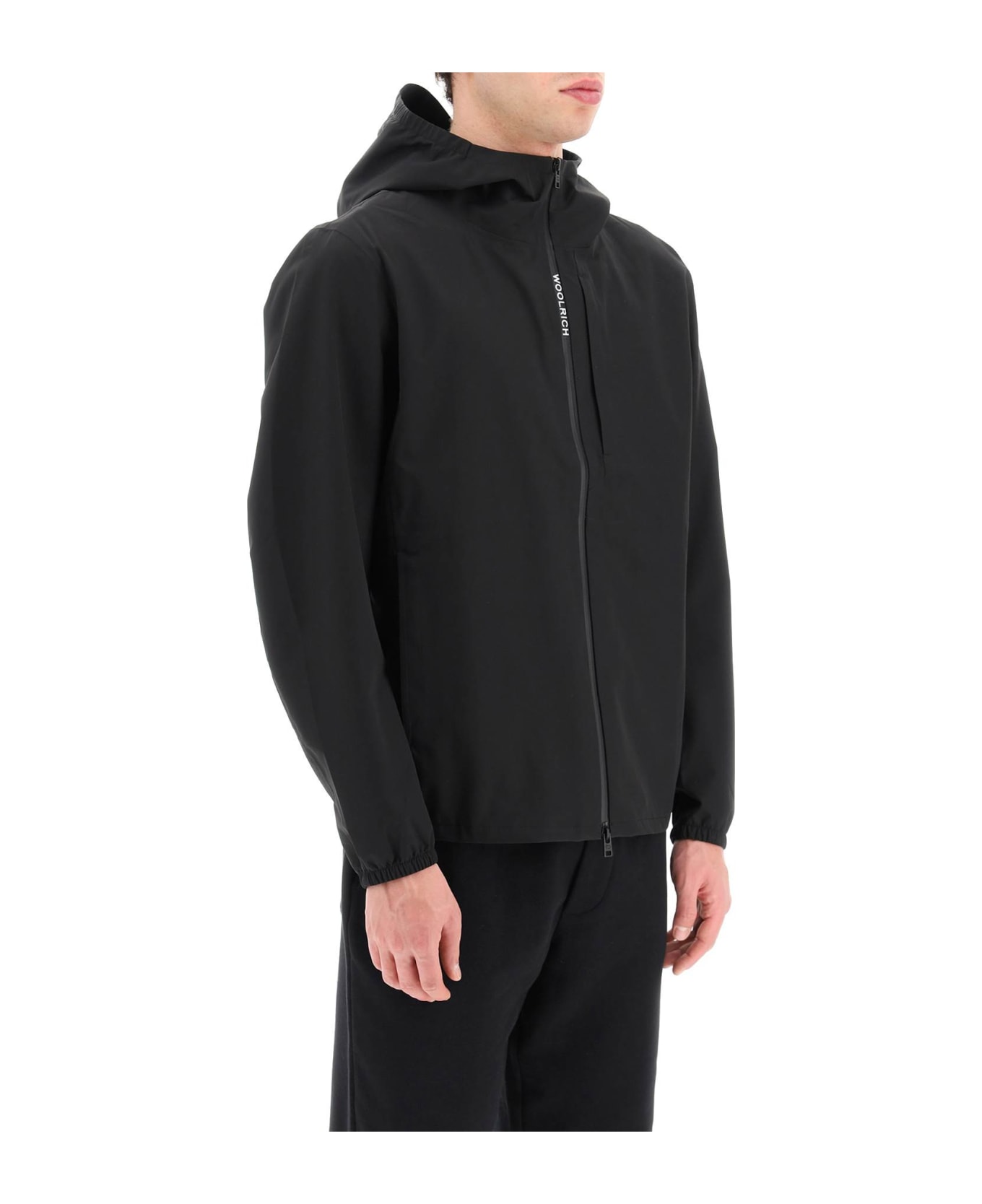 Woolrich Technical Fabric Hooded Jacket - black ジャケット
