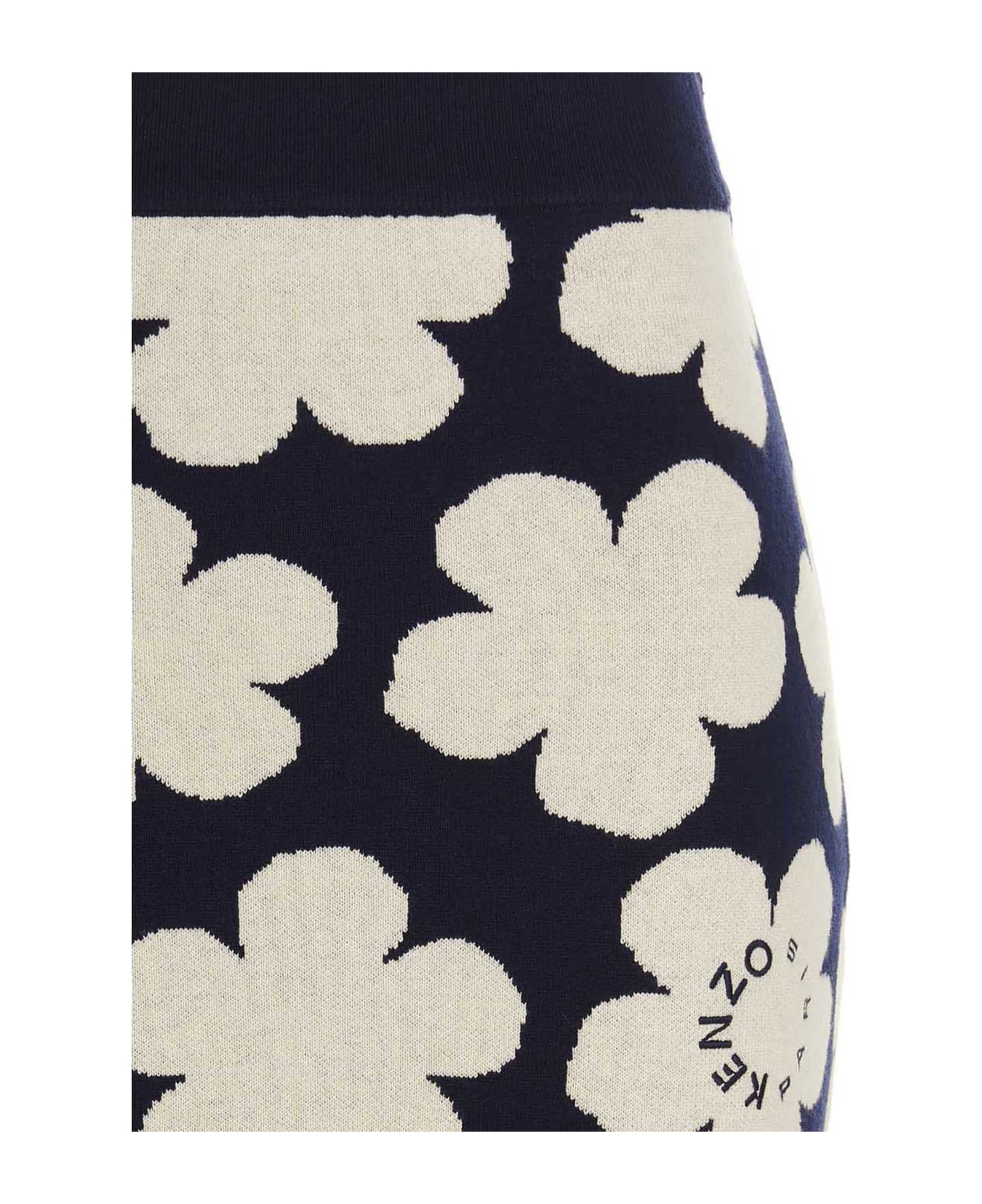 Kenzo Floral Patterned Mini Skirt - Blue