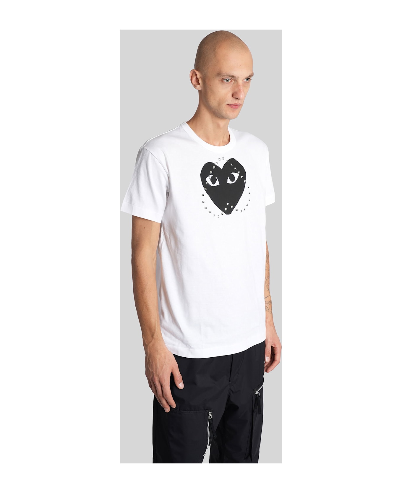 Comme des Garçons Play T-shirt In White Cotton - white