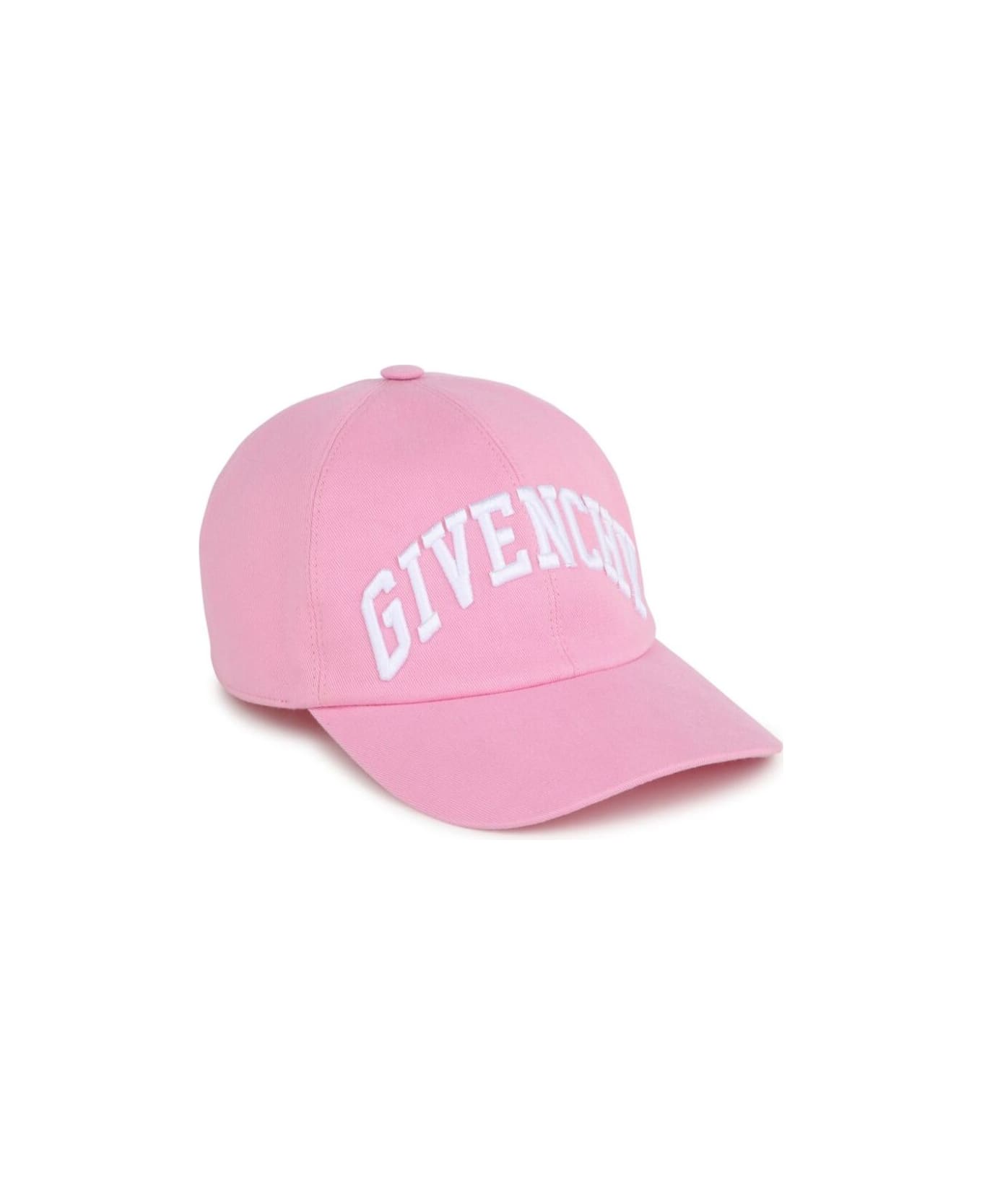 Givenchy Pink Baseball Cap With Logo Lettering Embroidery In Cotton Girl - Pink