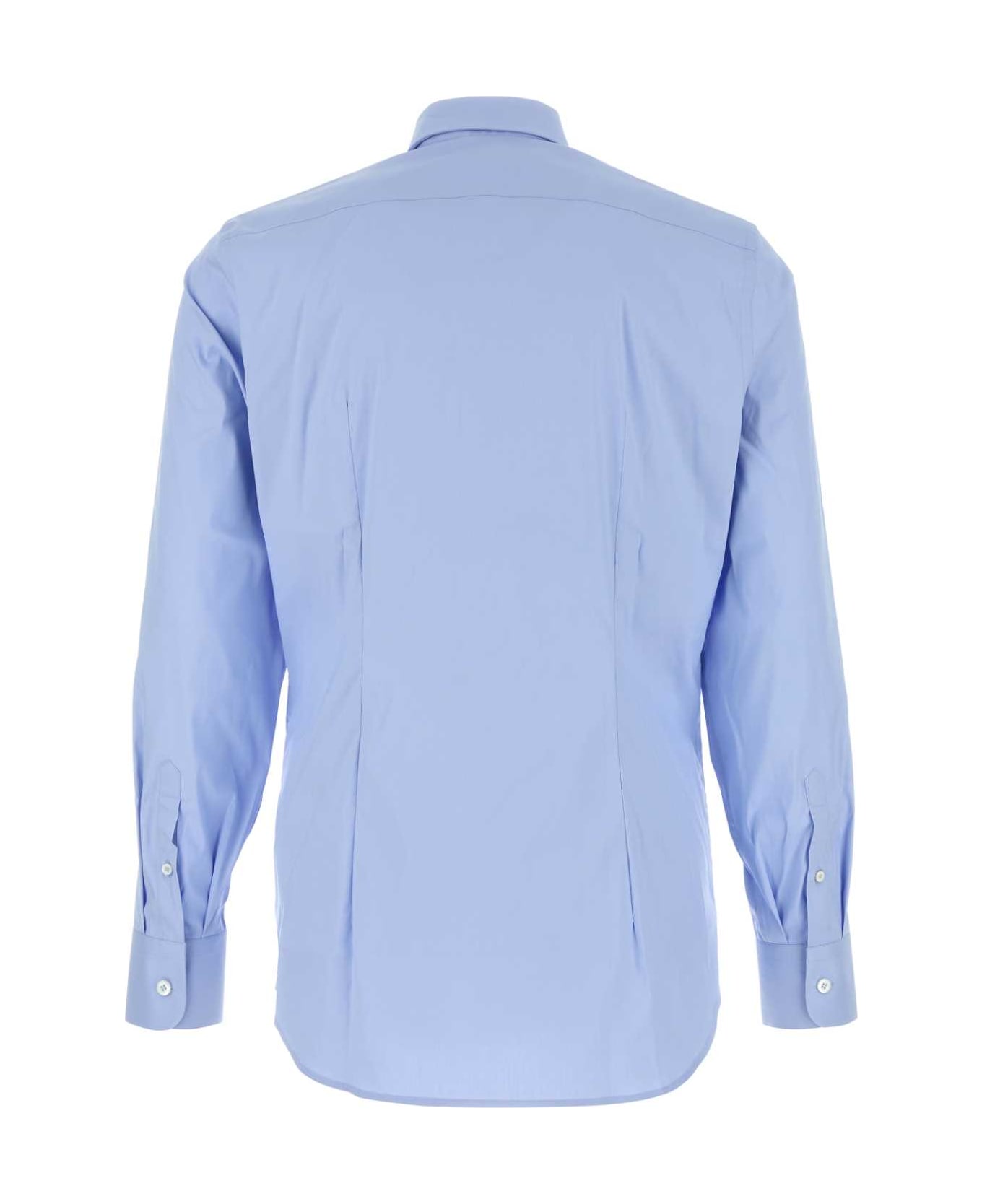 Prada Light Blue Stretch Poplin Shirt - CIELO