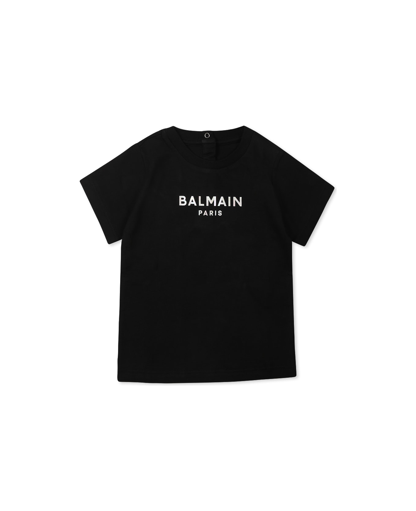 Balmain Black T-shirt For Baby Girl With Logo - Black
