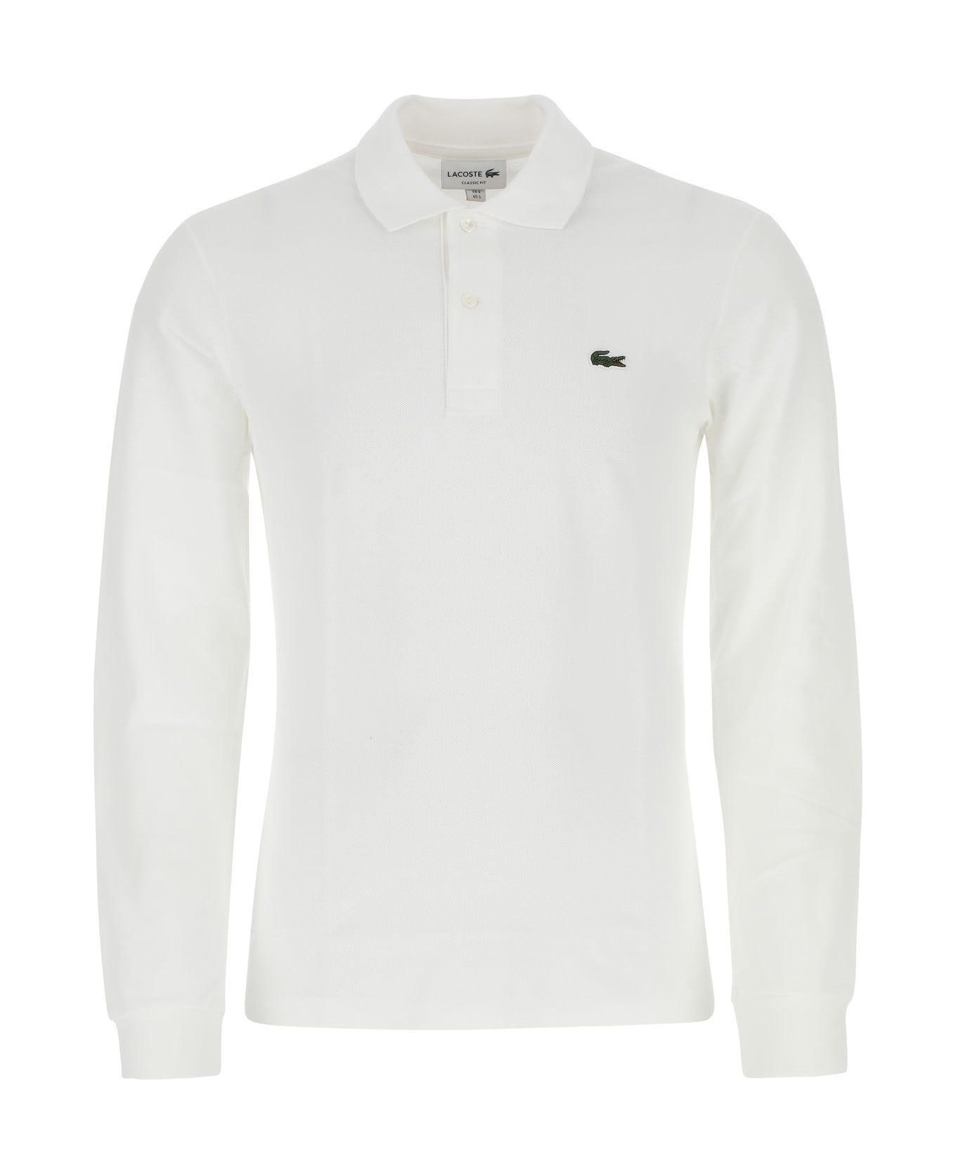 Lacoste White Piquet white Polo Shirt