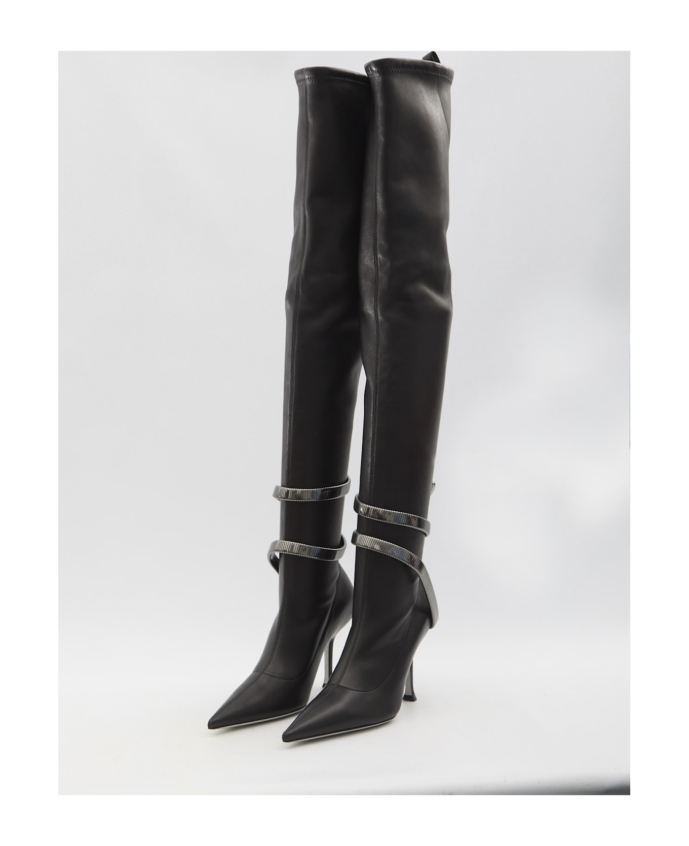 René Caovilla Juniper Cuissard Boots - BLACK