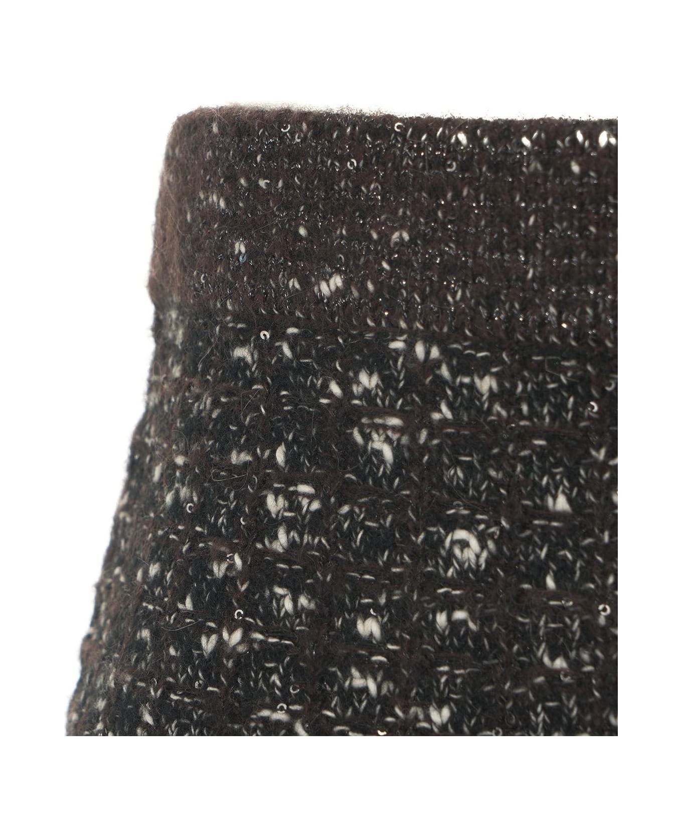 Pinko Vinacciolo Button Detailed Mini Skirt - NERO/MARRONE/BIANCO