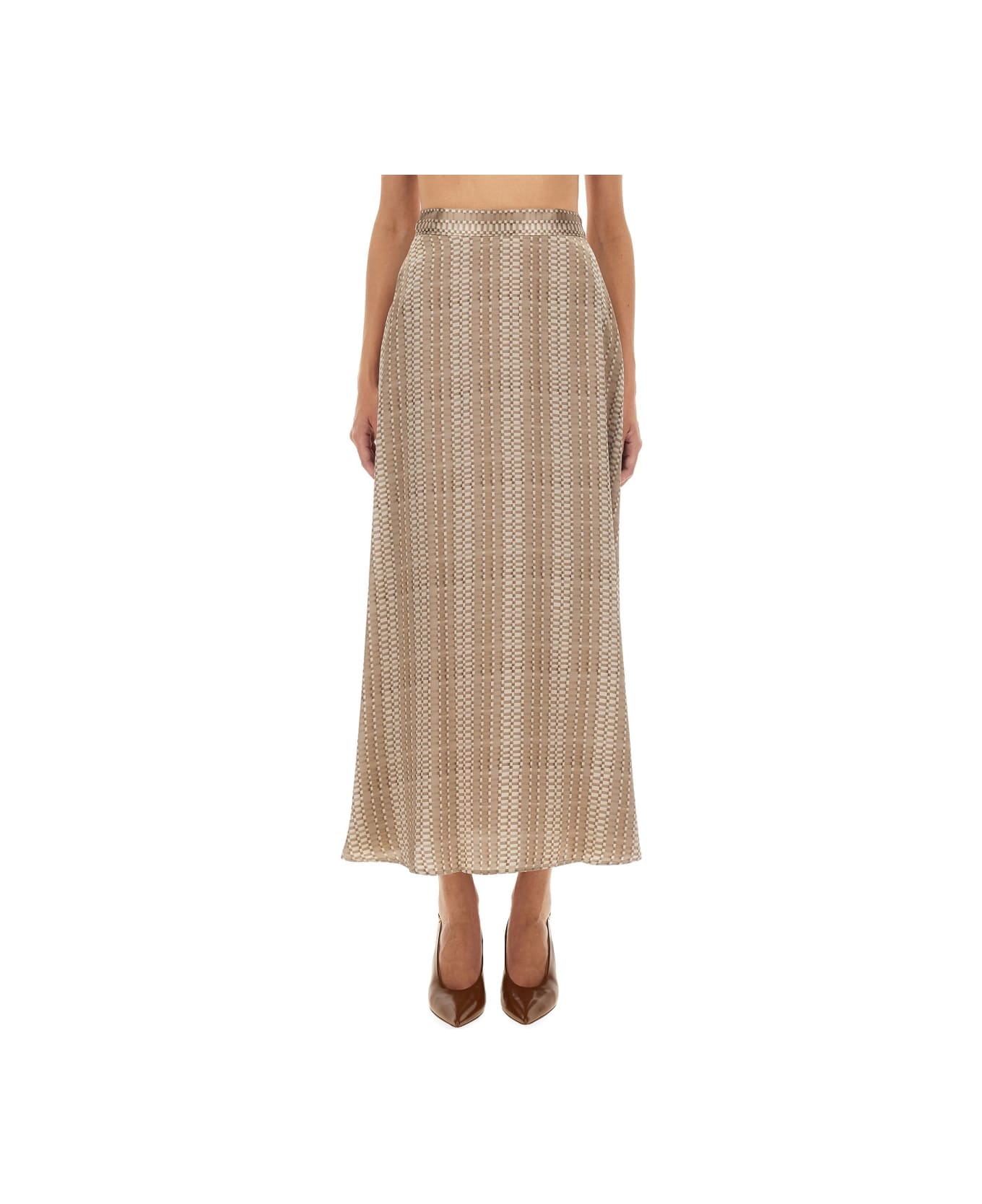 Kiton Midi Skirt - BEIGE