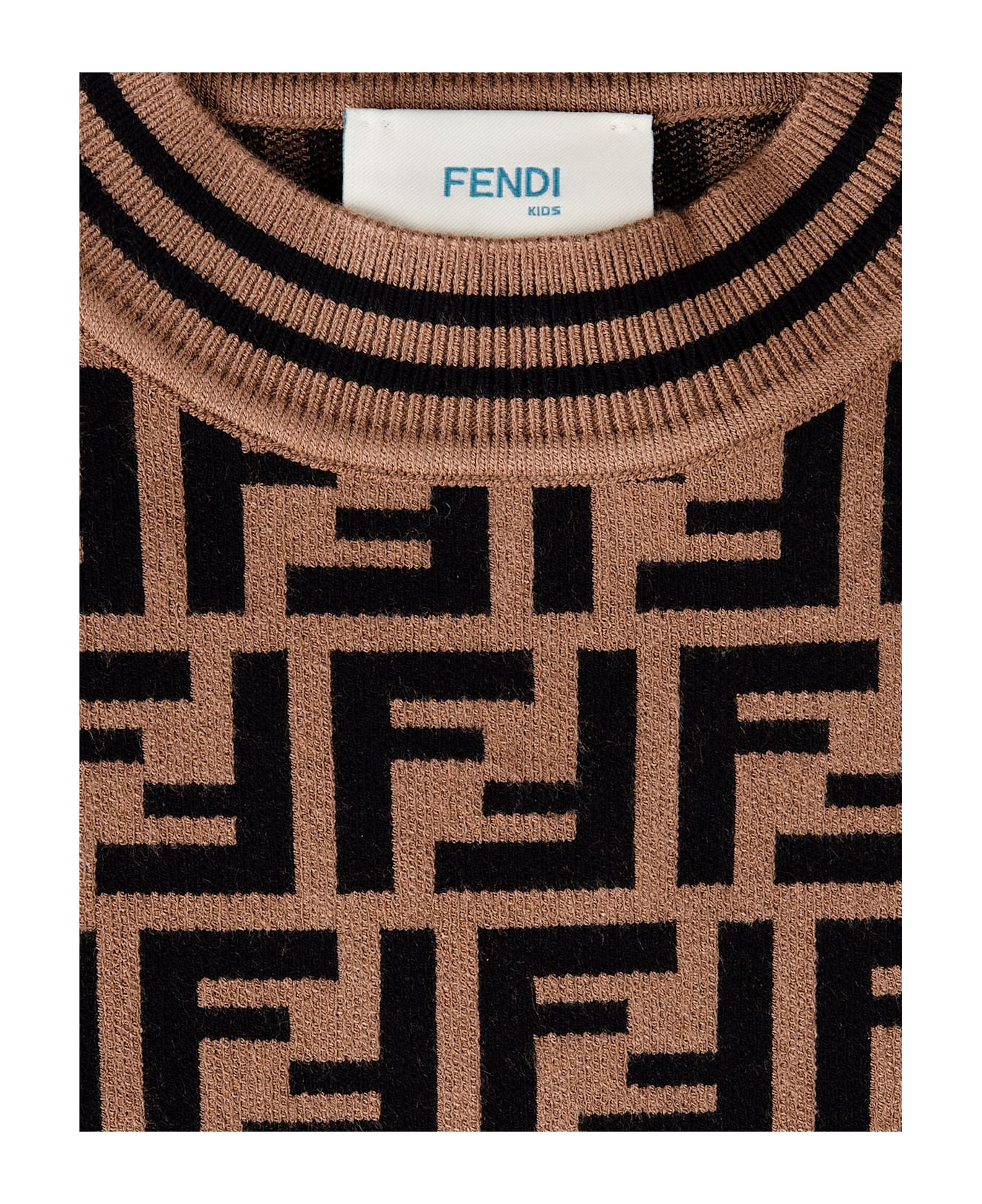 Fendi Short-sleeved Pullover With All-over Ff Motif - Brown