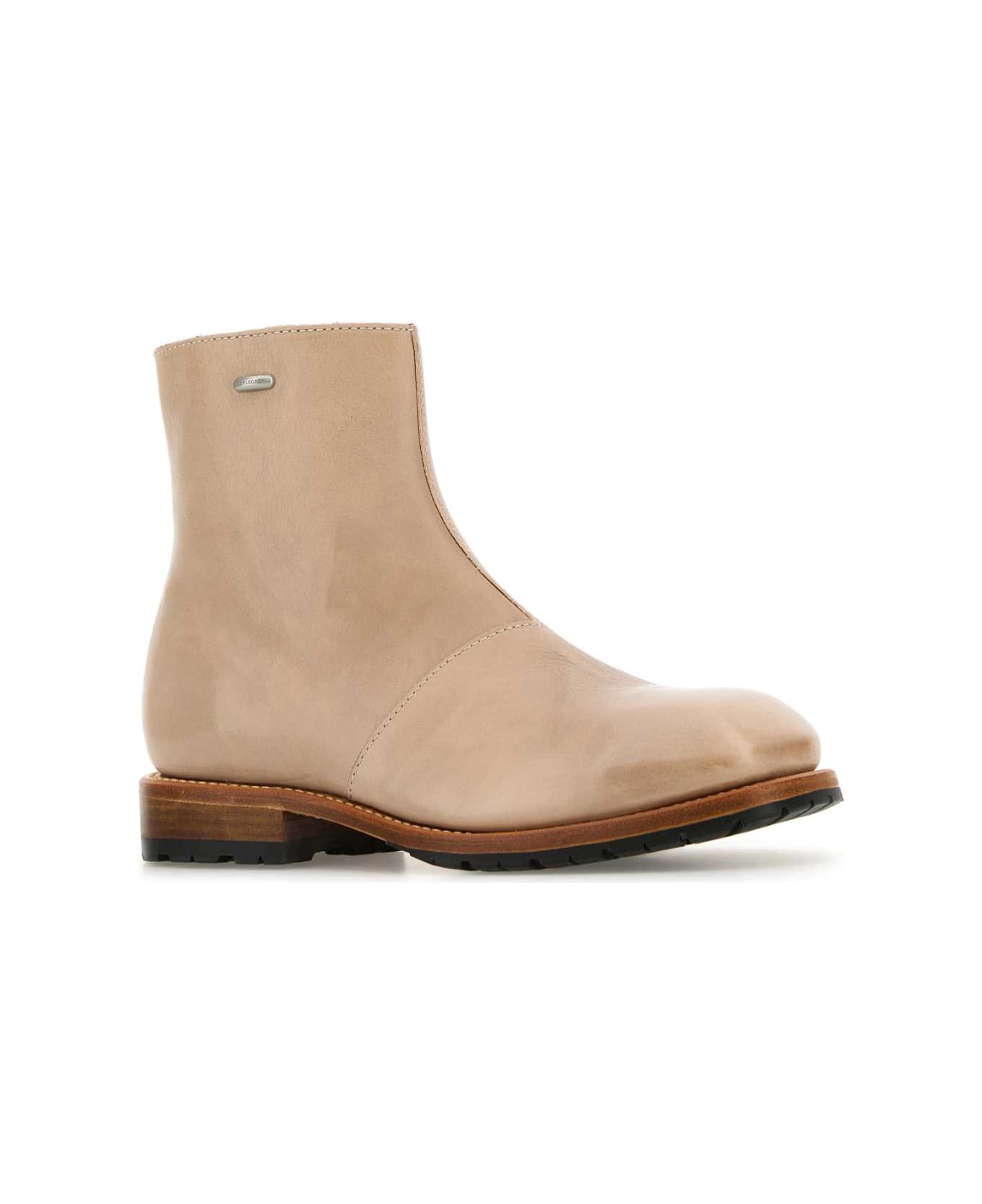 Our Legacy Beige Leather Engine Ankle Boots - DEEPPERLALEATHER