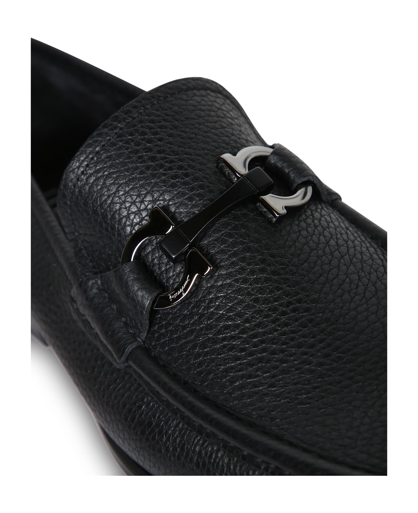 Ferragamo Grand Gancini Black Loafer - Black