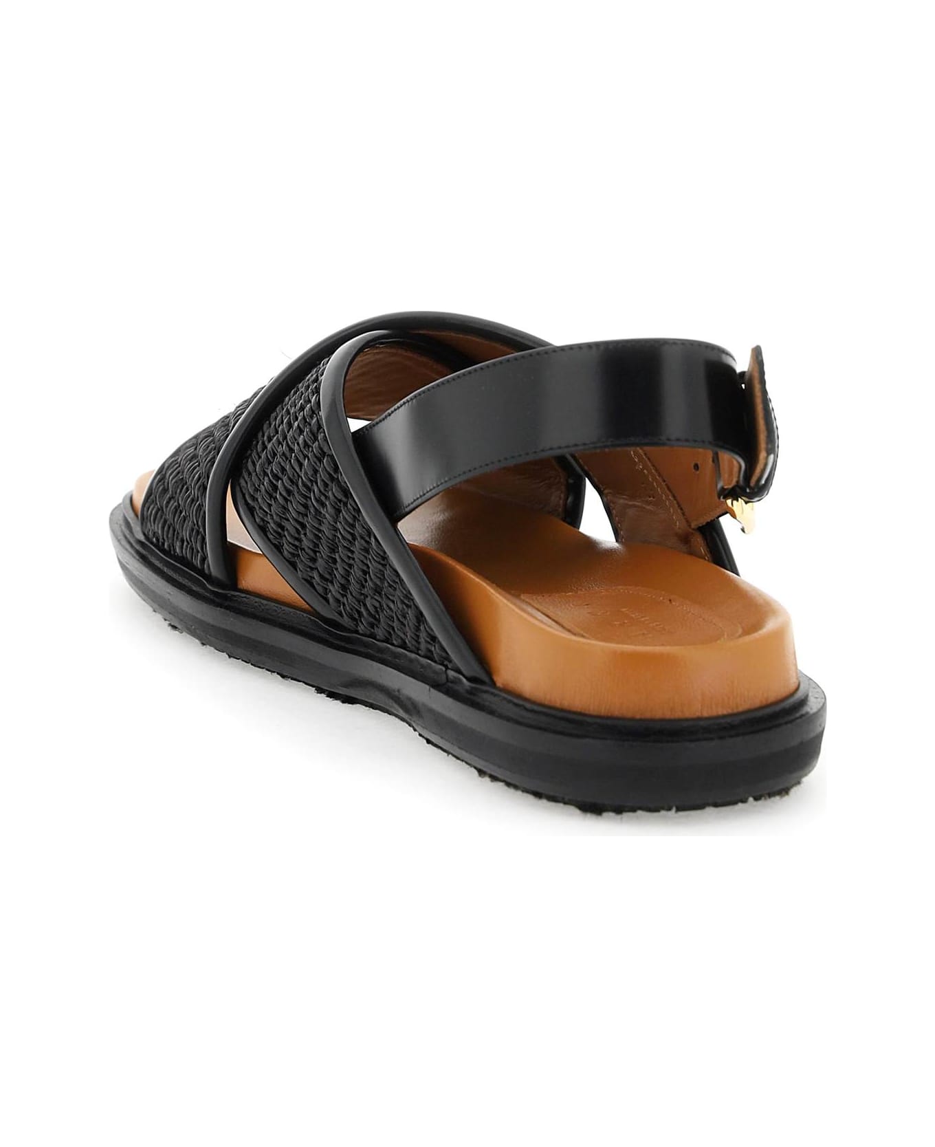 Marni Black Cotton Fussbeet Sandals - ZO166 サンダル