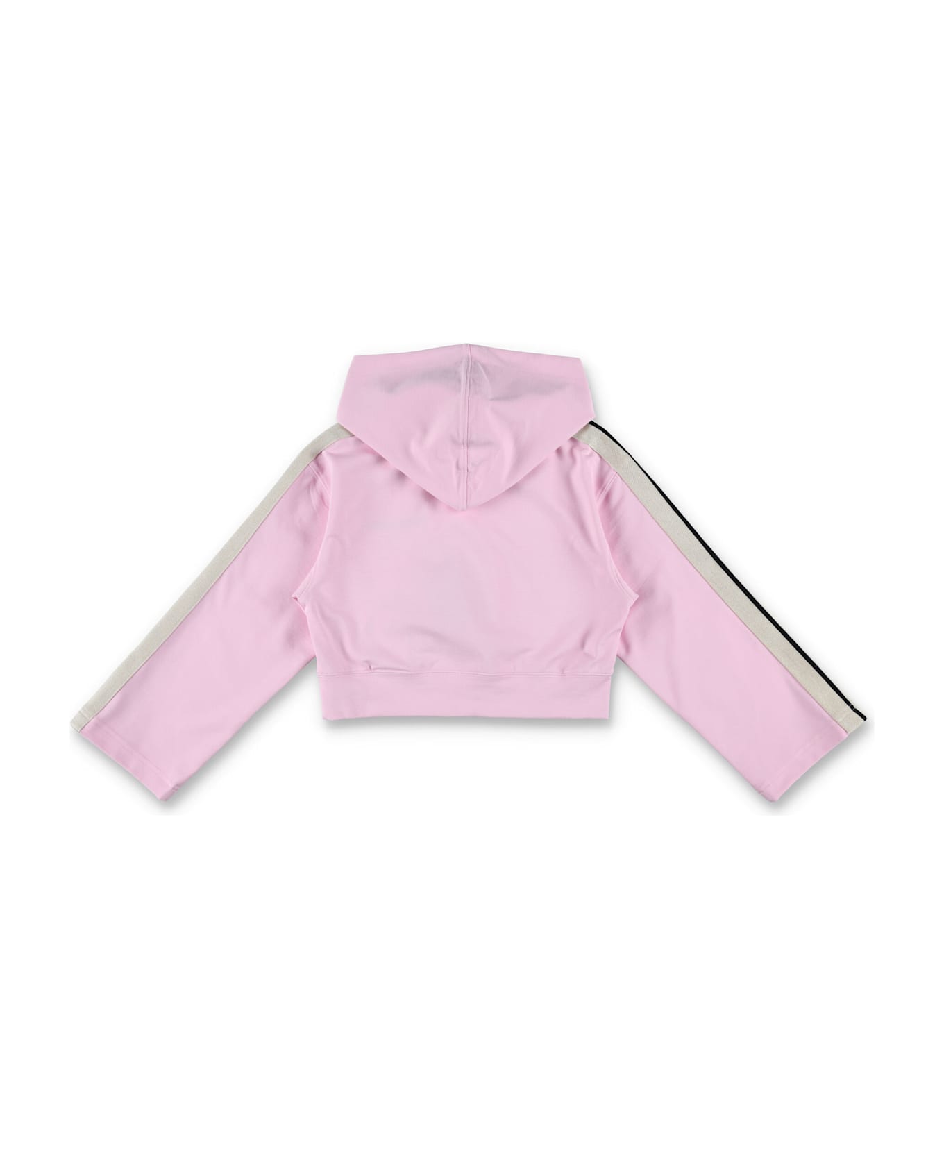 Palm Angels Kid - Track Cropped Hoodie - PINK