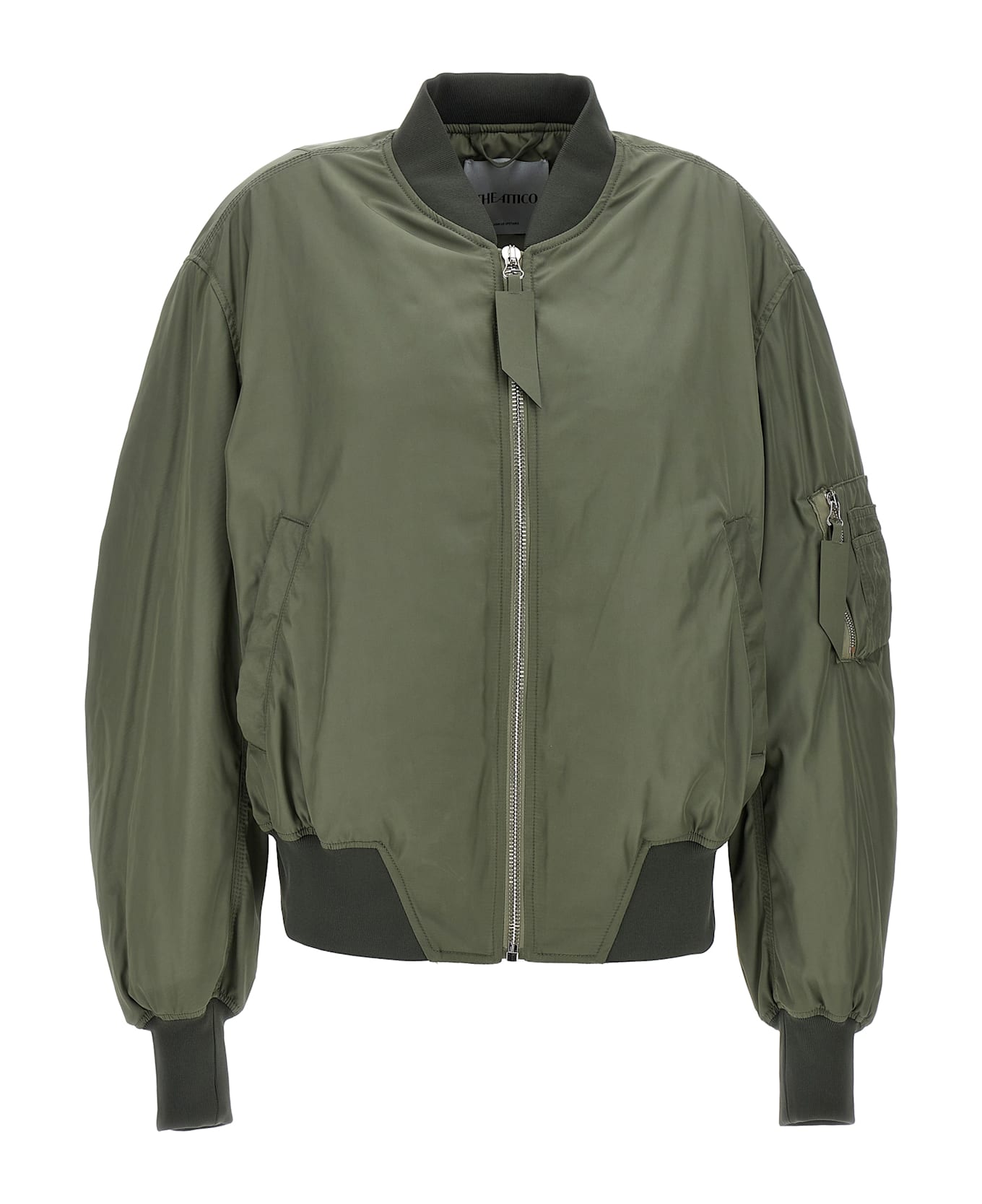 The Attico Nylon Bomber Jacket - Green
