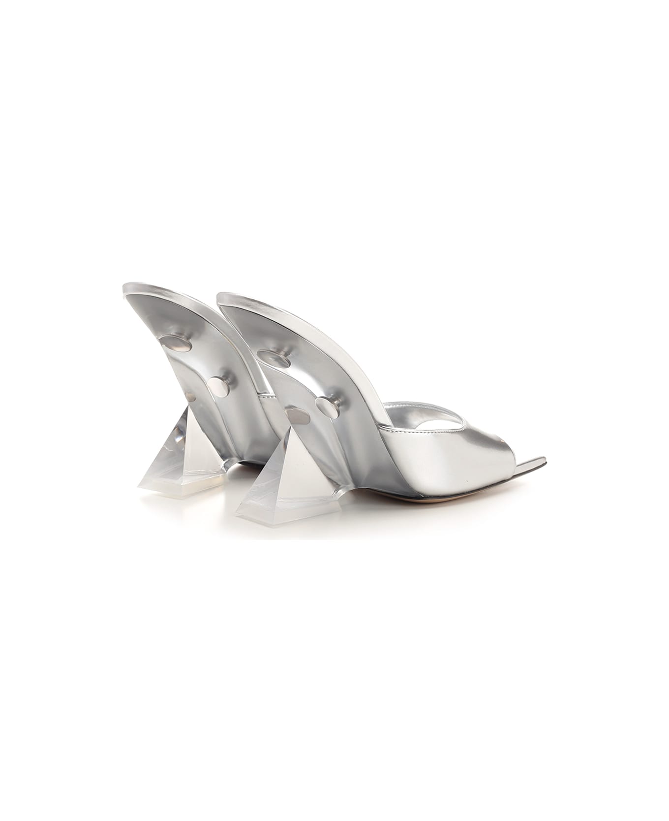 The Attico 'cheope' Mule - SILVER/CRYSTAL