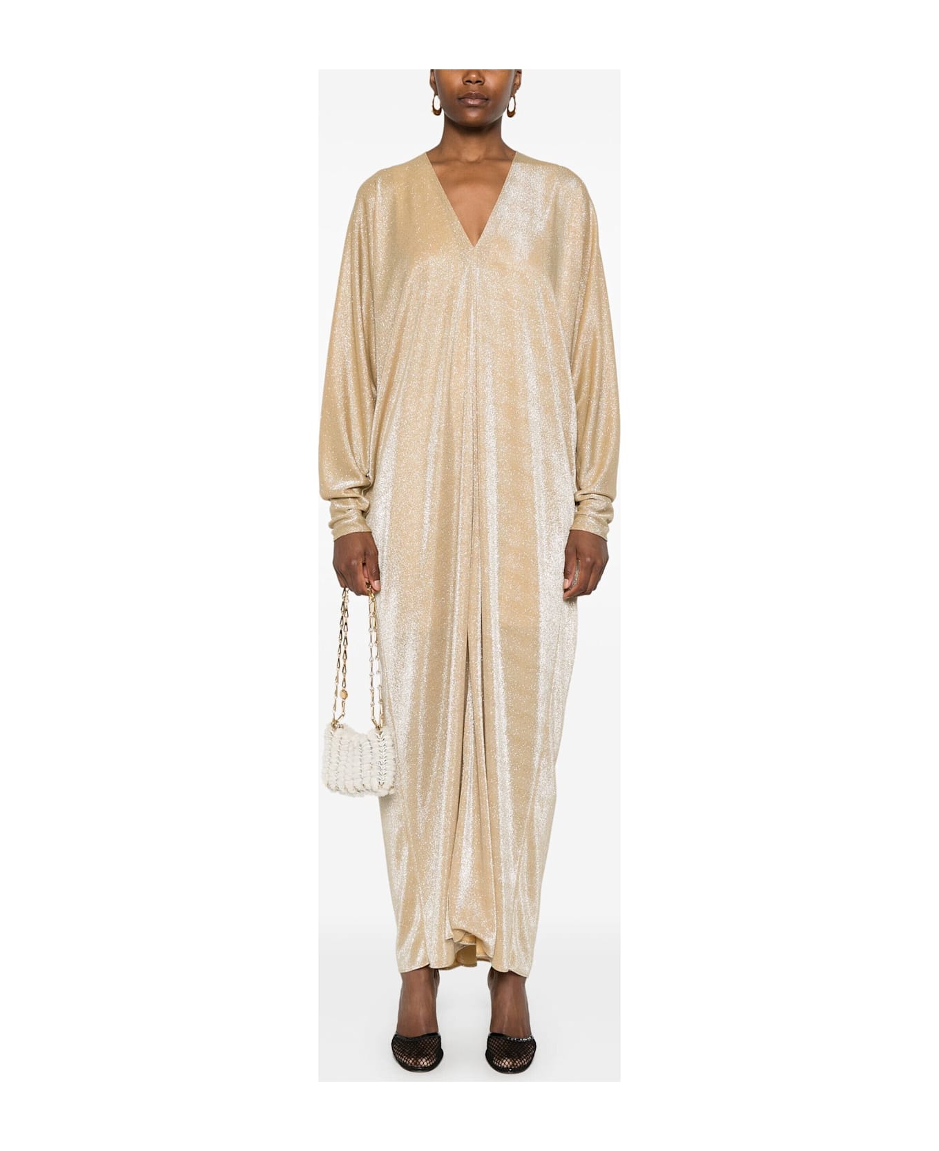 Lanvin Caftan V Neck Lurex - Sand